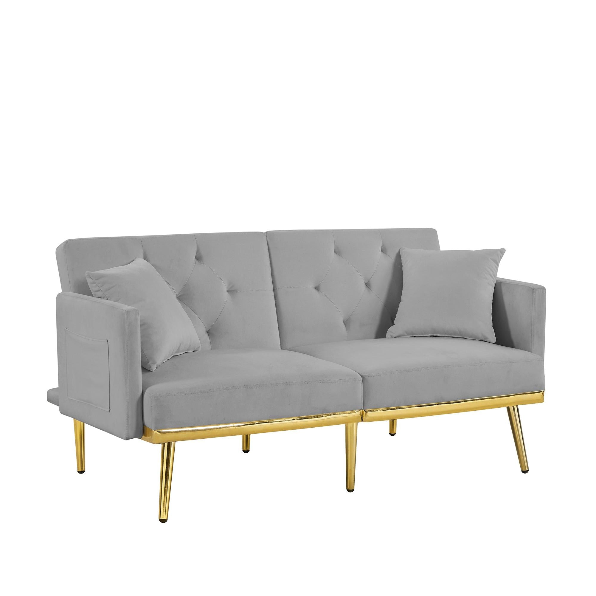 GREY VELVET  SOFA BED