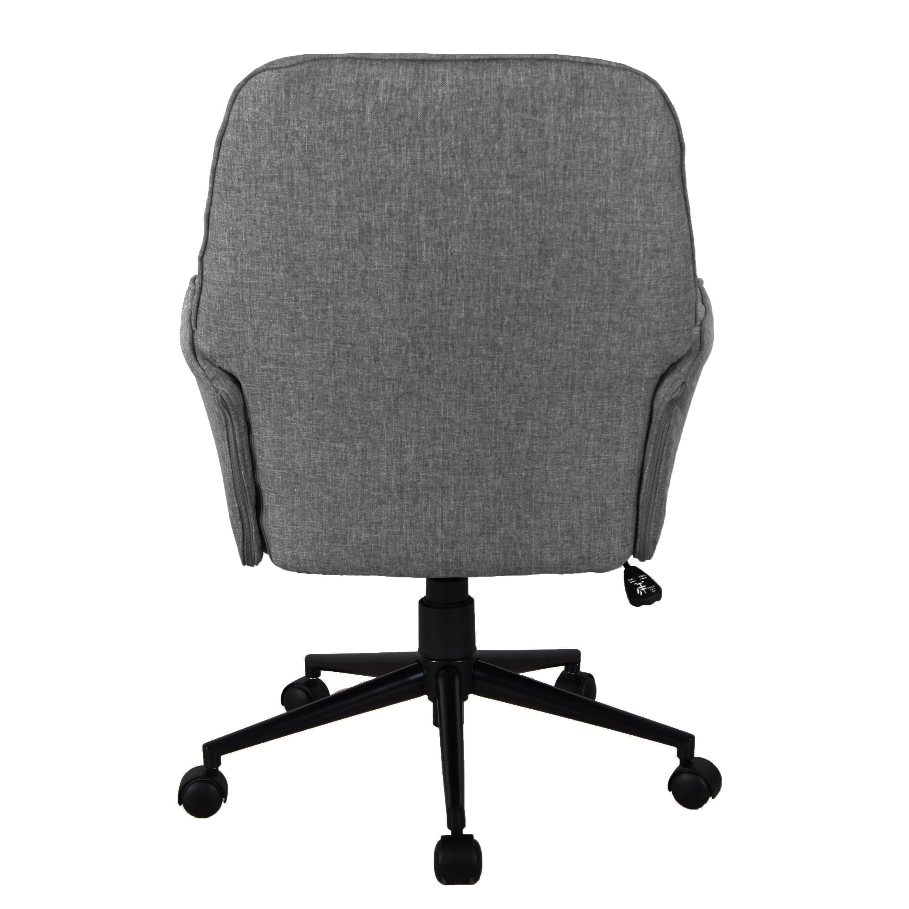 Techni MobiliModern Upholstered Tufted Office Chair with Arms, Grey