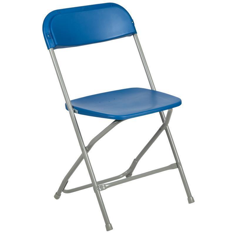 Hercules™ Series Plastic Folding Chair - Blue - 650LB Weight Capacity Comfortable Event Chair - Lightweight Folding Chair -