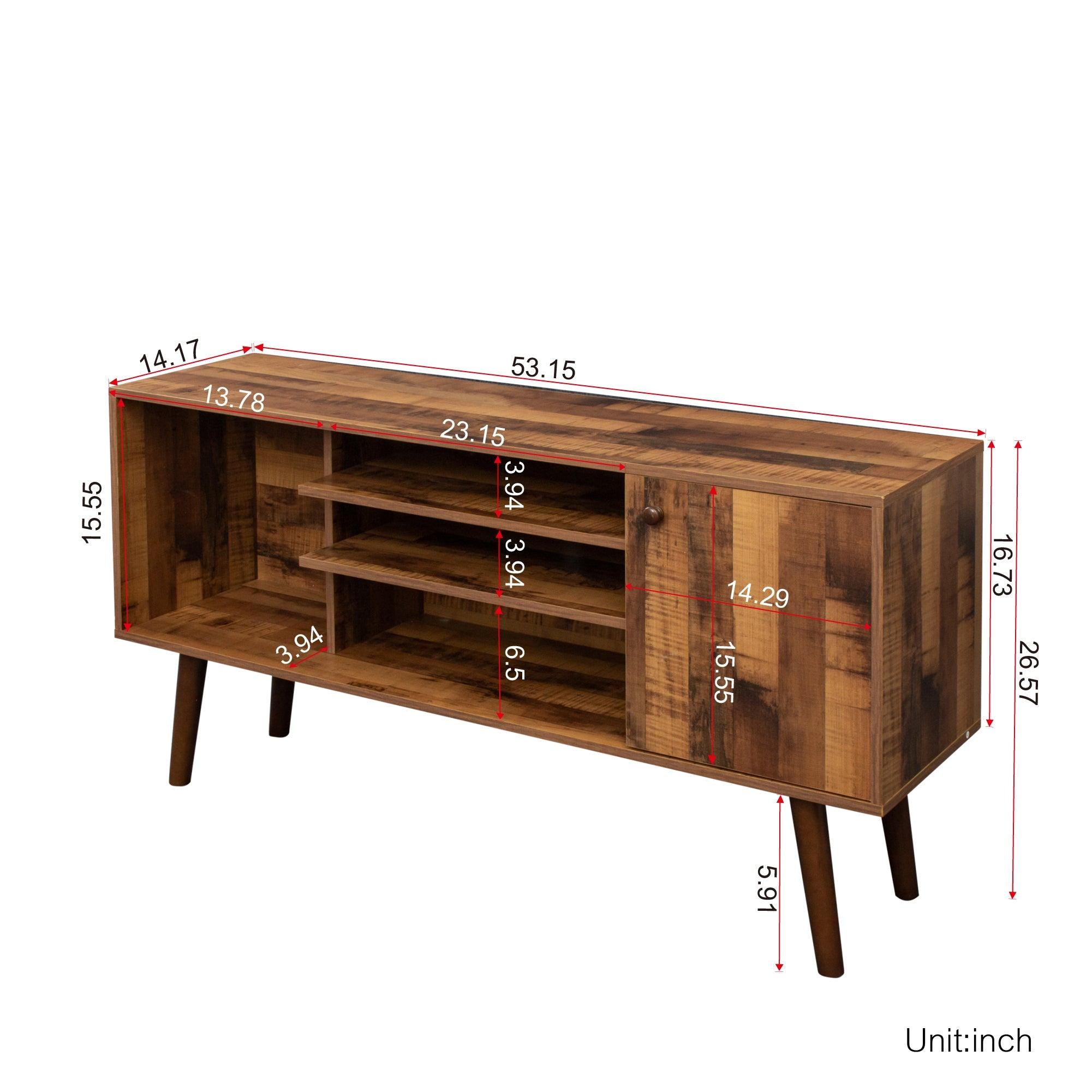 TV Stand Use in Living Room Furniture with 1Storage and 2 shelves Cabinet, high quality particle board,fir wood