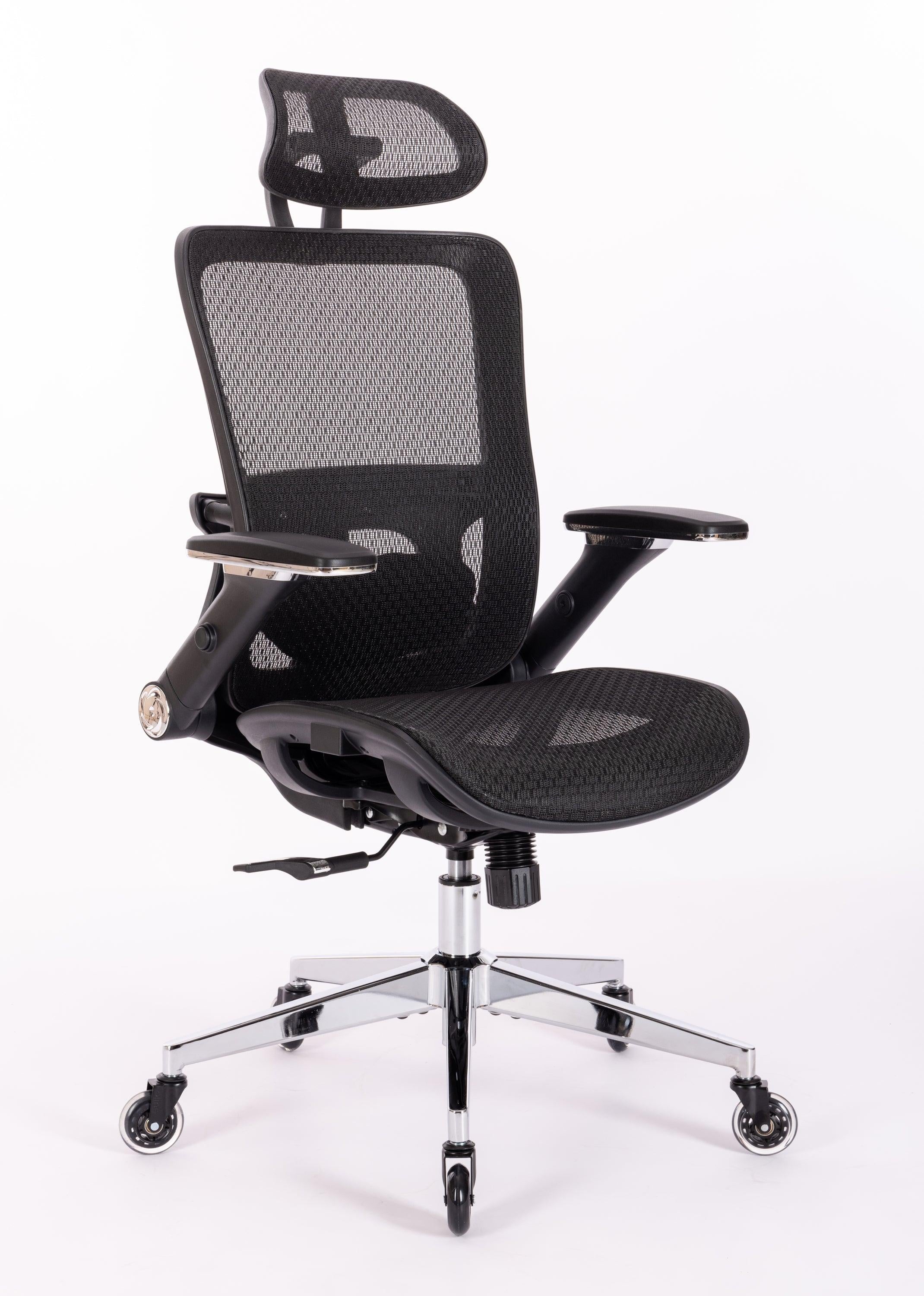 Ergonomic Mesh Office Chair - Rolling Home Desk Chair with 4D Adjustable Flip Armrests,  Adjustable Lumbar Support and Blade Wheels image