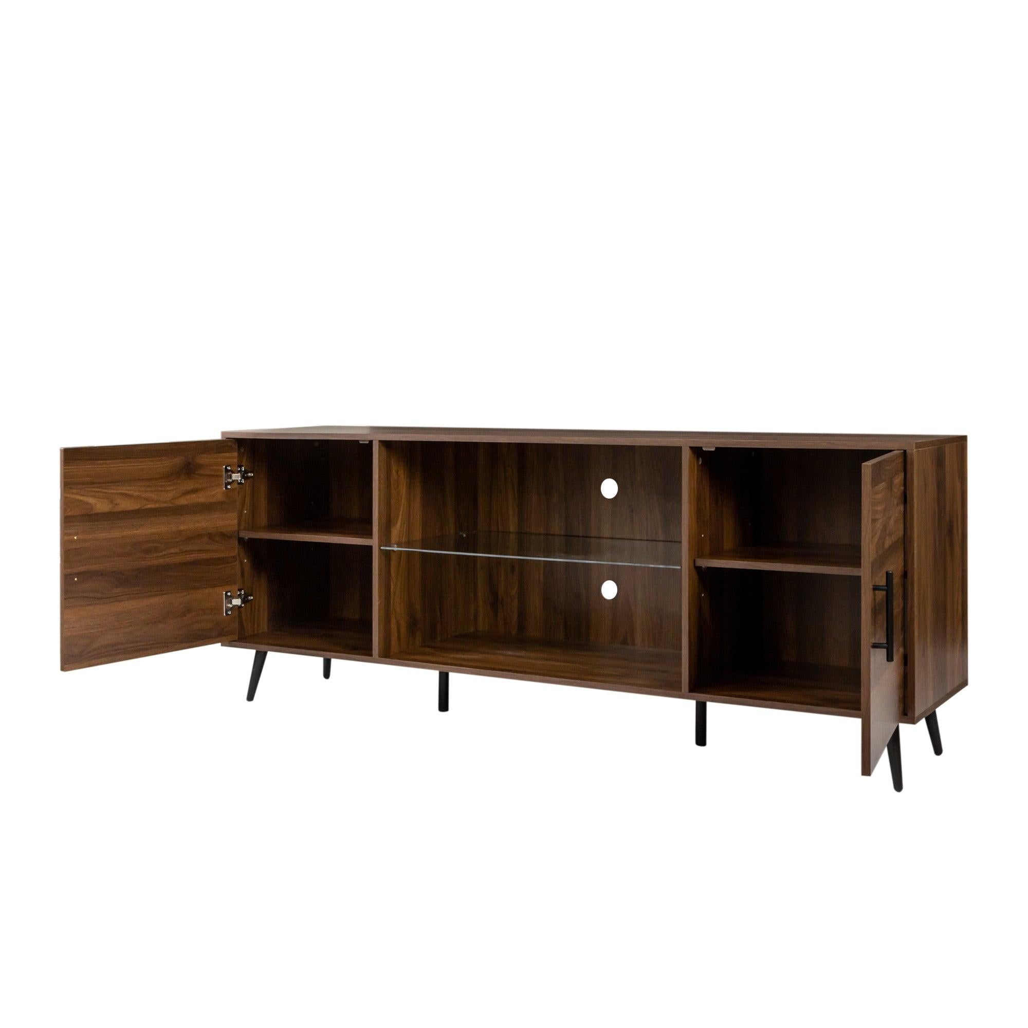 TV Stand Mid-Century WoodModern Entertainment Center AdjustableStorage Cabinet TV Console for Living Room