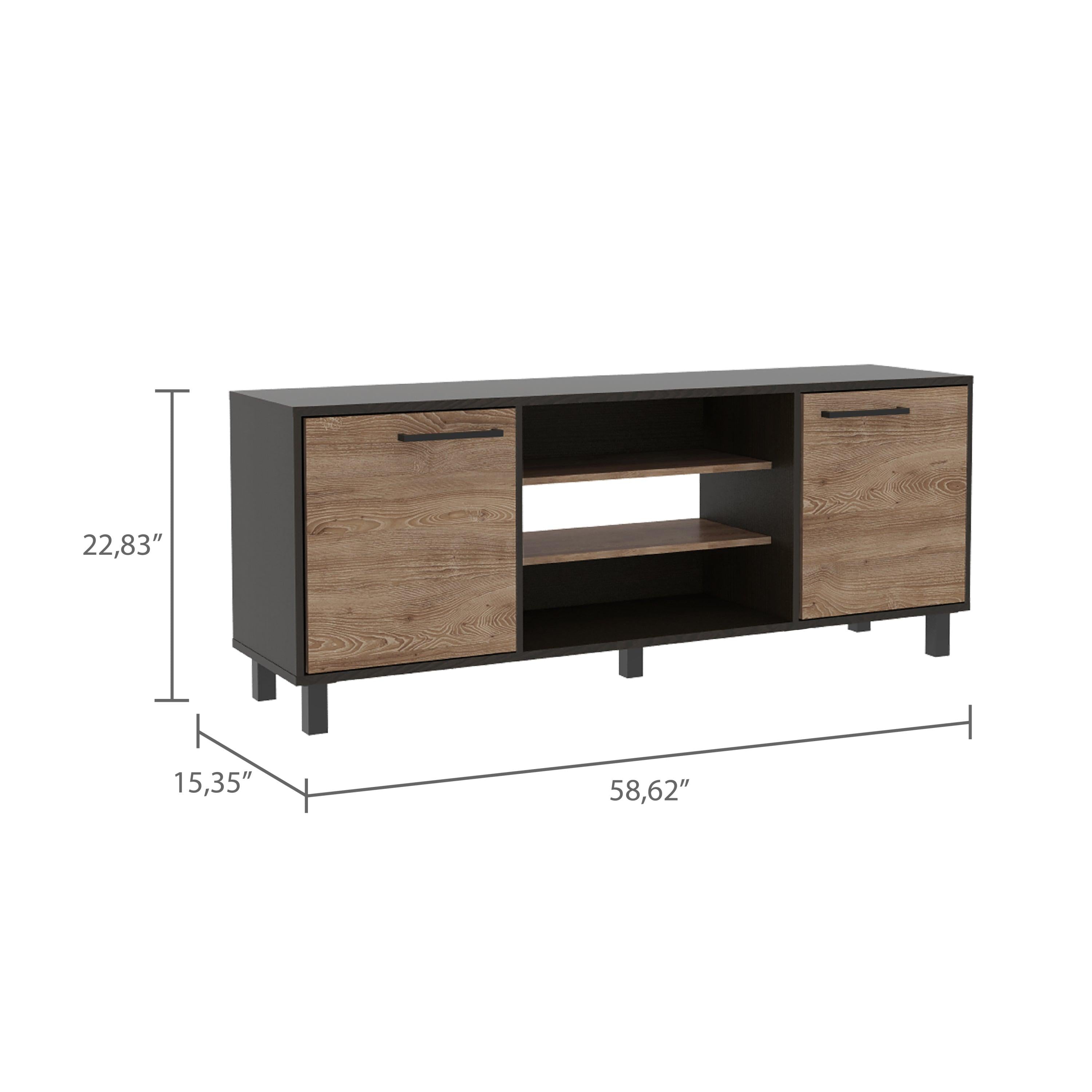 Cannon 3-Shelf 2-Door TV Stand Carbon Espresso