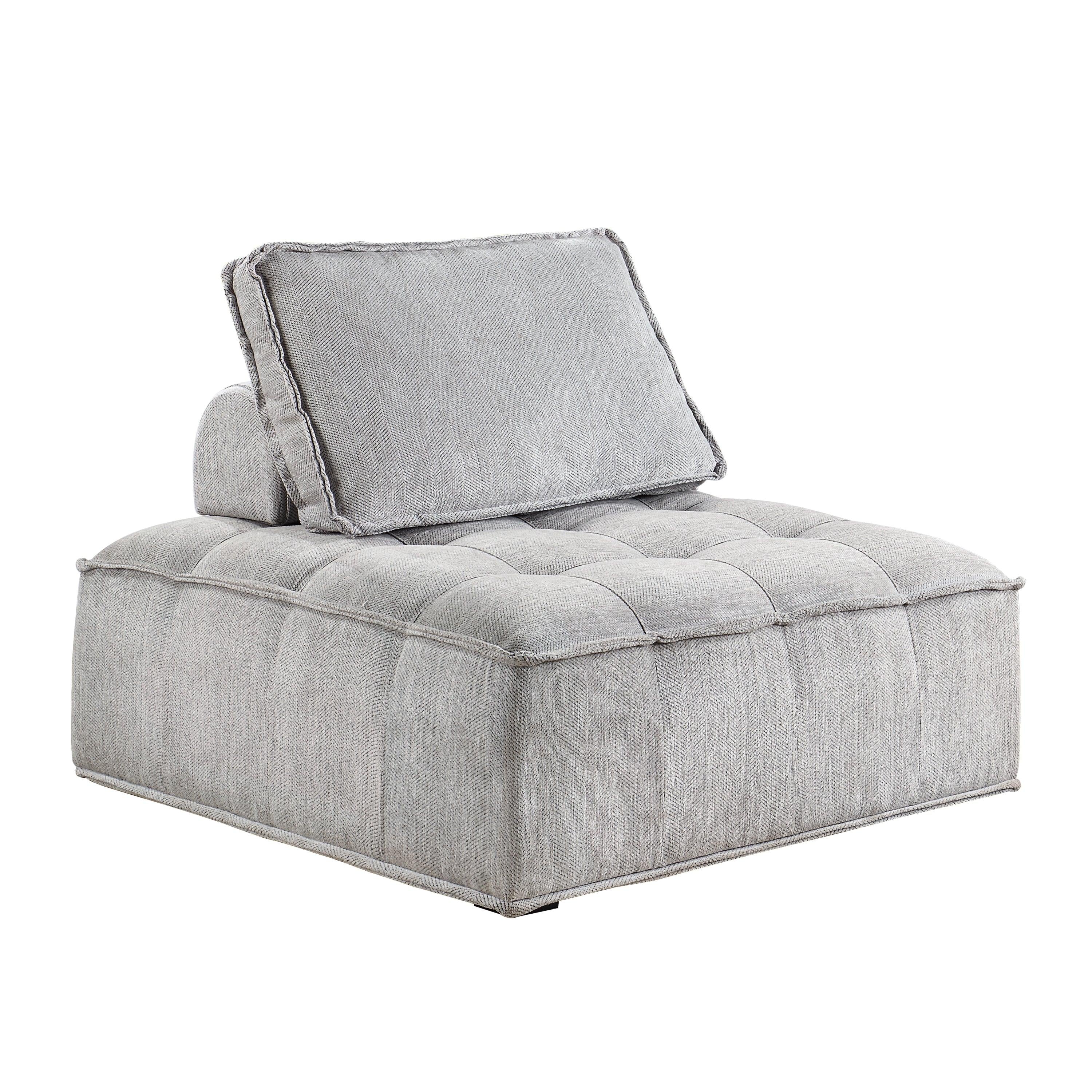 Upholstered Seating Armless Accent Chair 41.3*41.3*32.8 Inch Oversized Leisure Sofa Lounge Chair Lazy Sofa Barrel Chair for Living Room Corner Bedroom Office, Linen, Gray