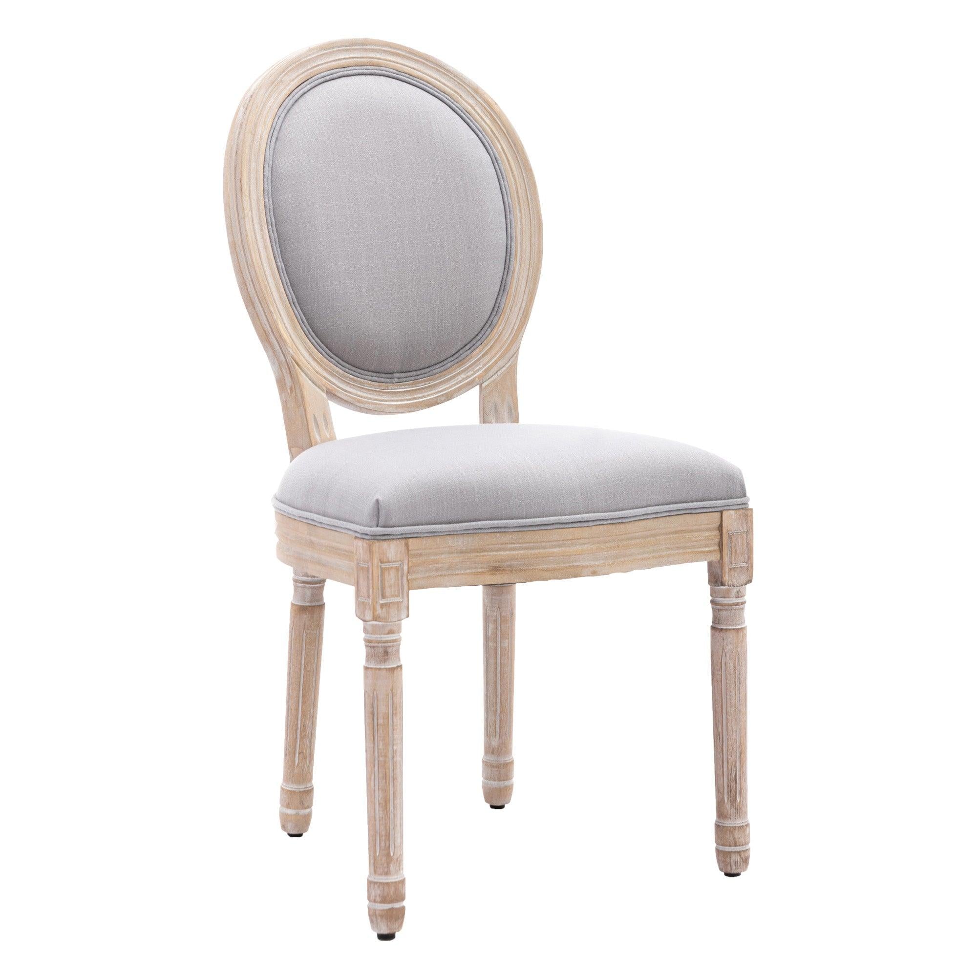 Upholstered Fabrice French Dining  Chair with rubber legs,Set of 2