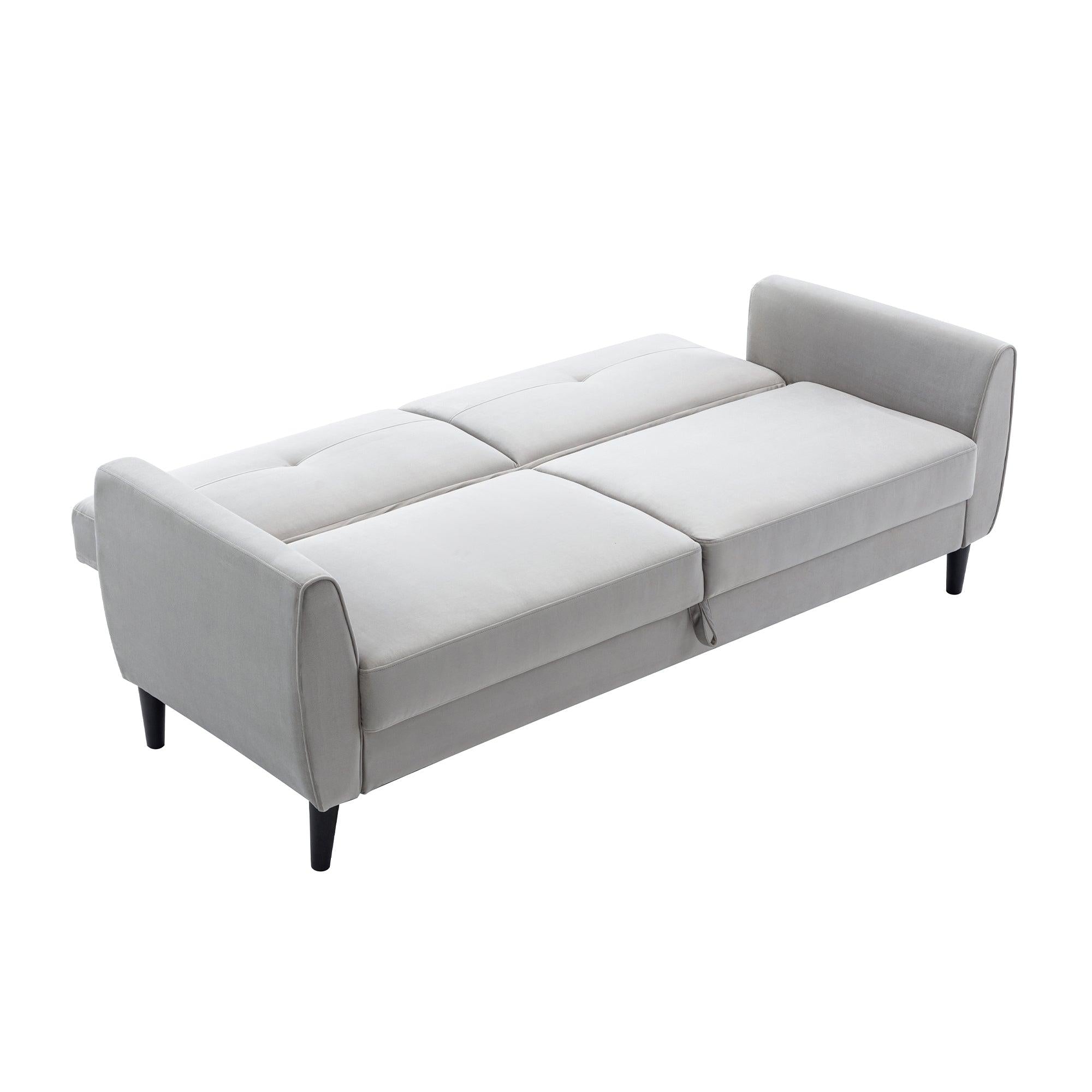 Modern Convertible Folding Futon Sofa Bed withStorage Box for Compact Living Space, Apartment, Dorm