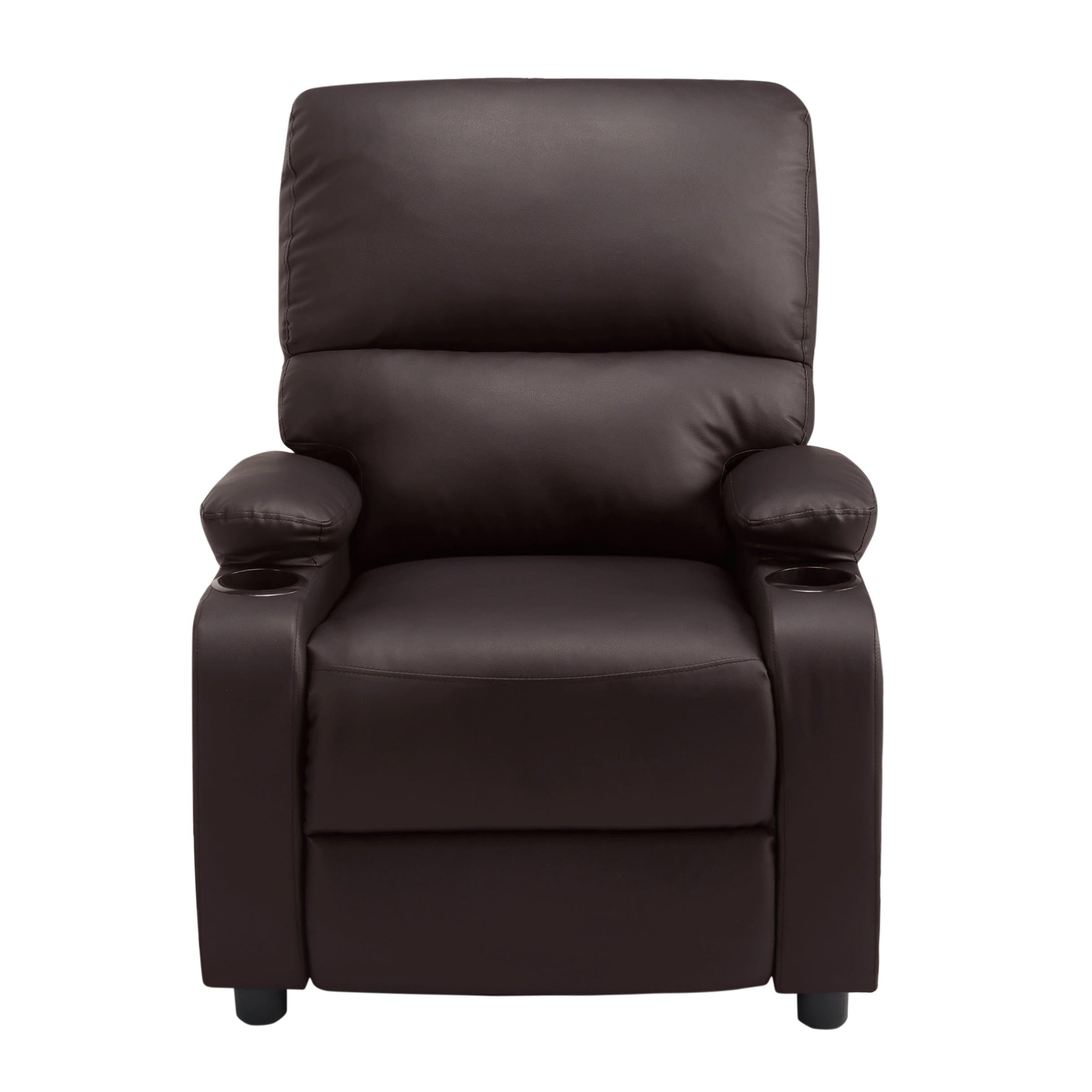 31.5” Faux leather reclining chair Brown Pu