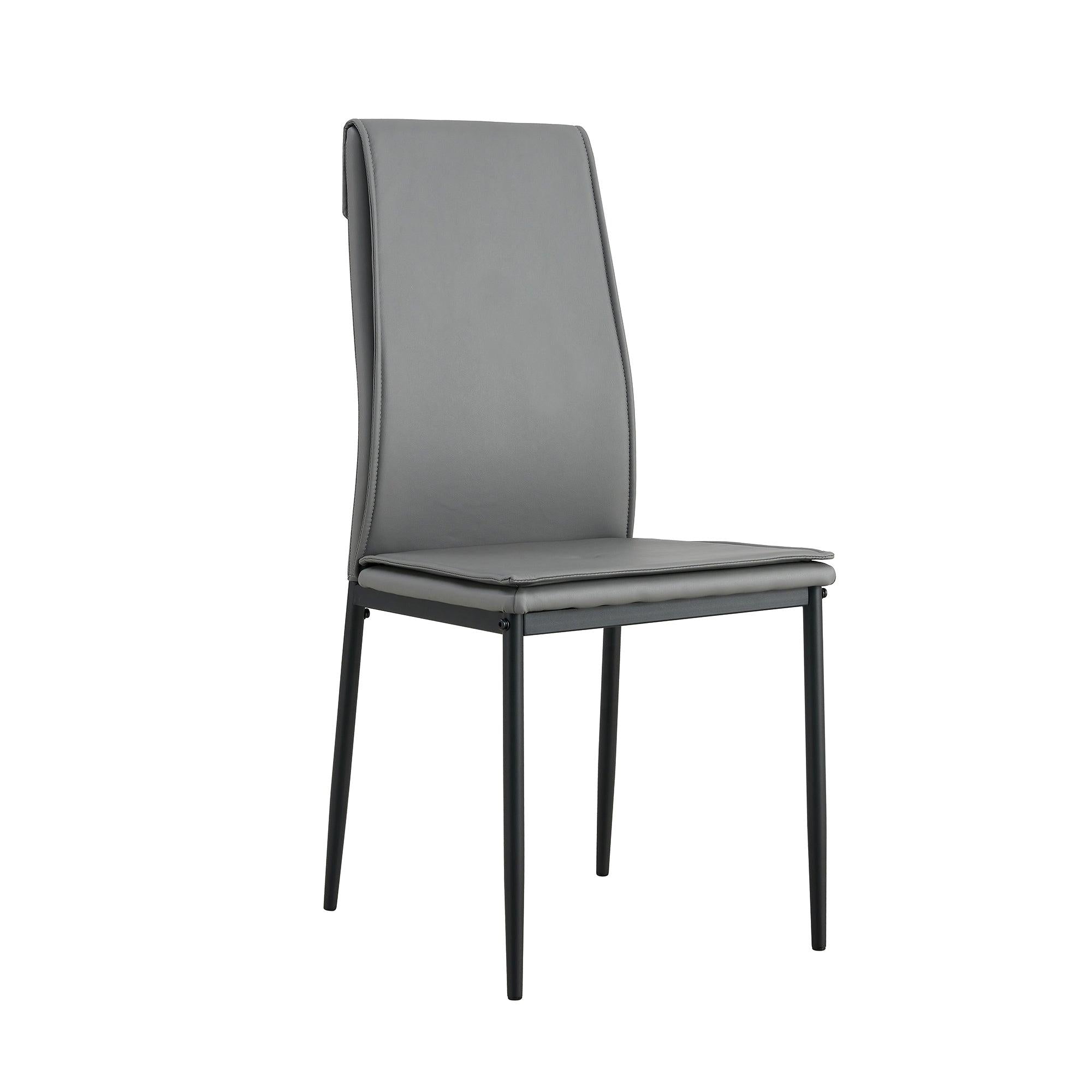 Dining chairs set of 4, GreyModern kitchen chair with metal leg