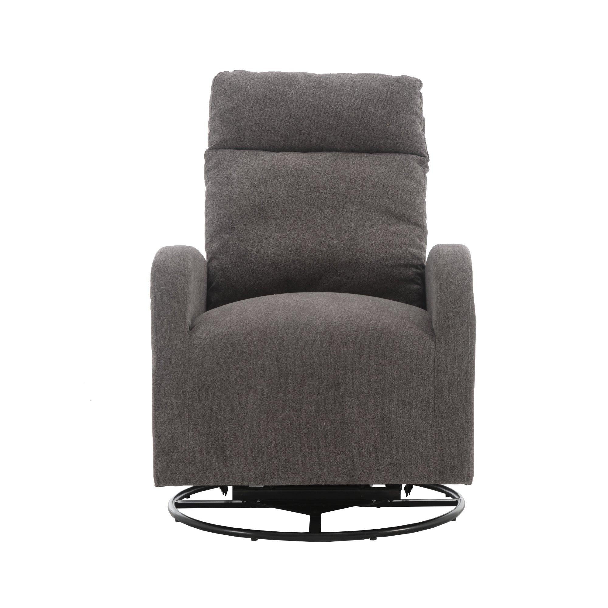 Upholstered Swivel Glider.Rocking Chair for Nursery in Dark Grey.Modern Style One Left Bag