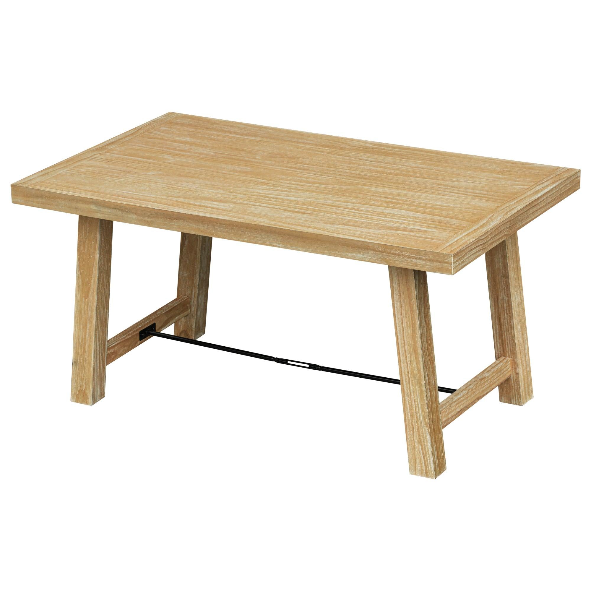 Wood Dining Table Kitchen Furniture Rectangular Table, Seats up to 6 (Natural Wood Wash)