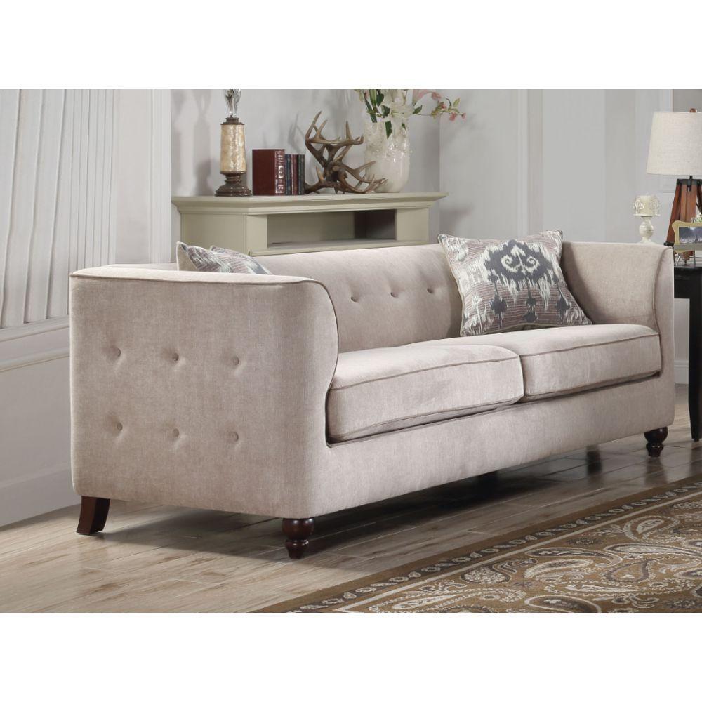 ACME Cyndi Sofa w/2 Pillows in Tan Velvet 52055 image