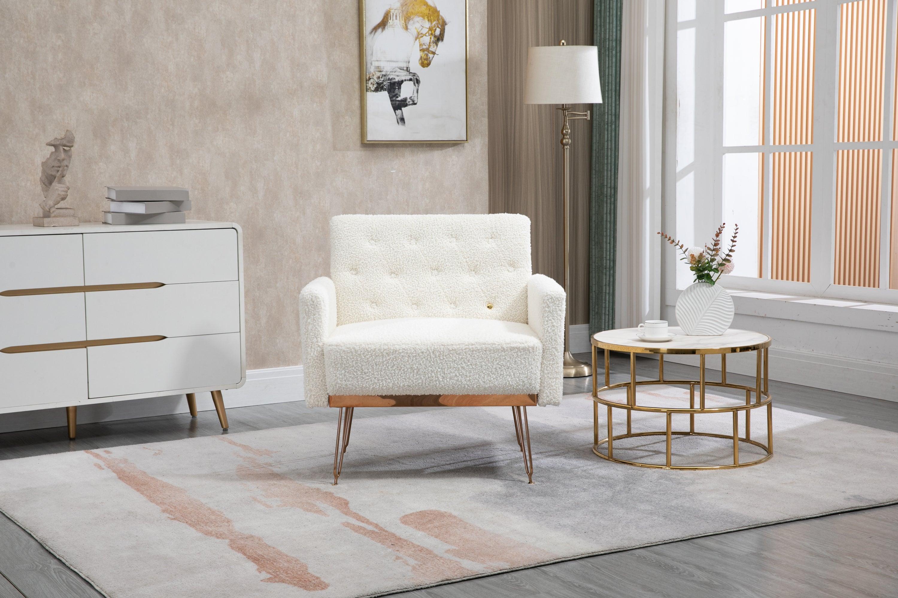 Accent  Chair  ,leisure single sofa  with Rose Golden  feet