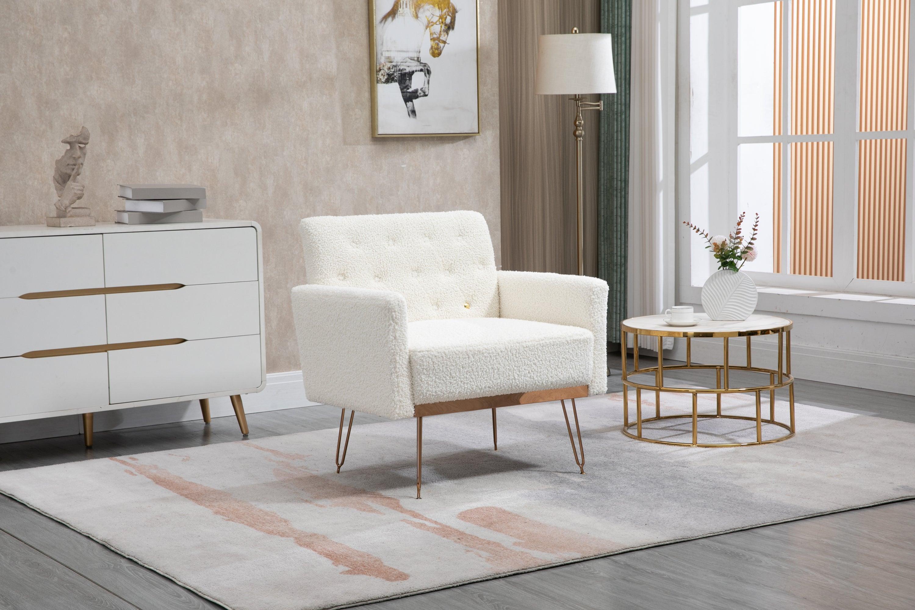 Accent  Chair  ,leisure single sofa  with Rose Golden  feet