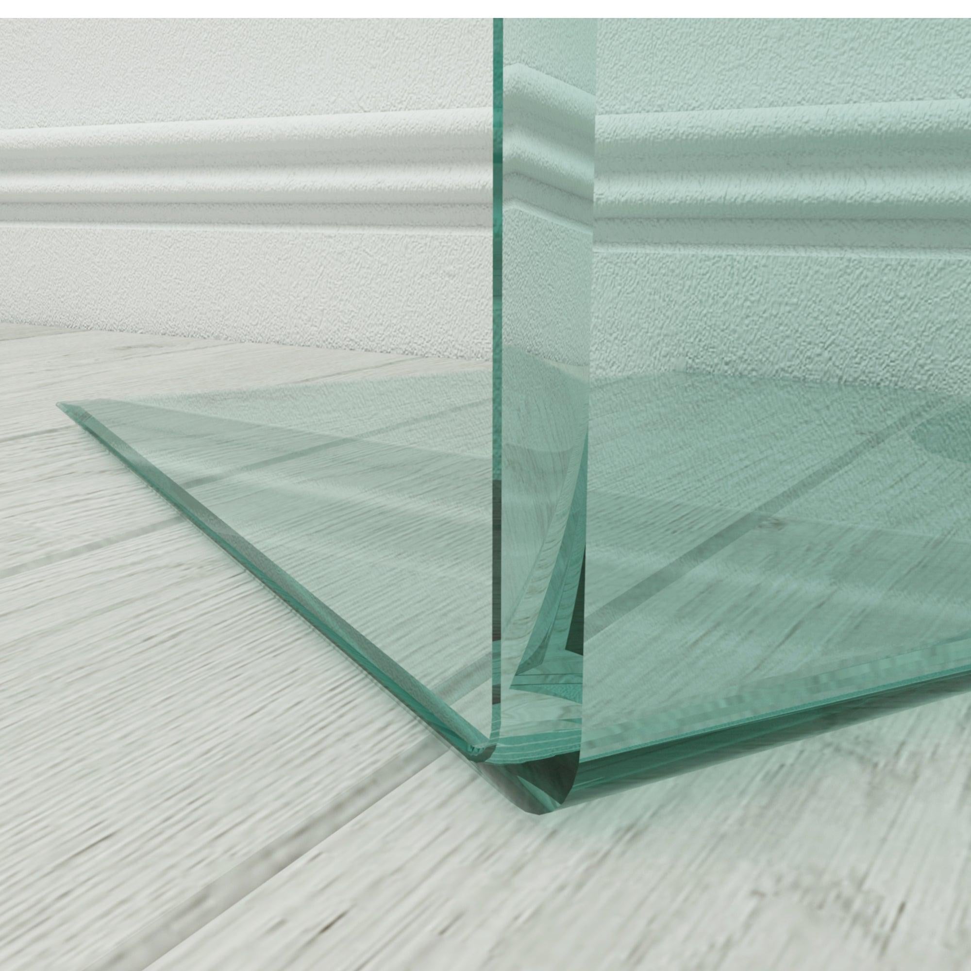 Whole Tempered Glass Coffee Table Clear End Table Transparent  Side Table for Room