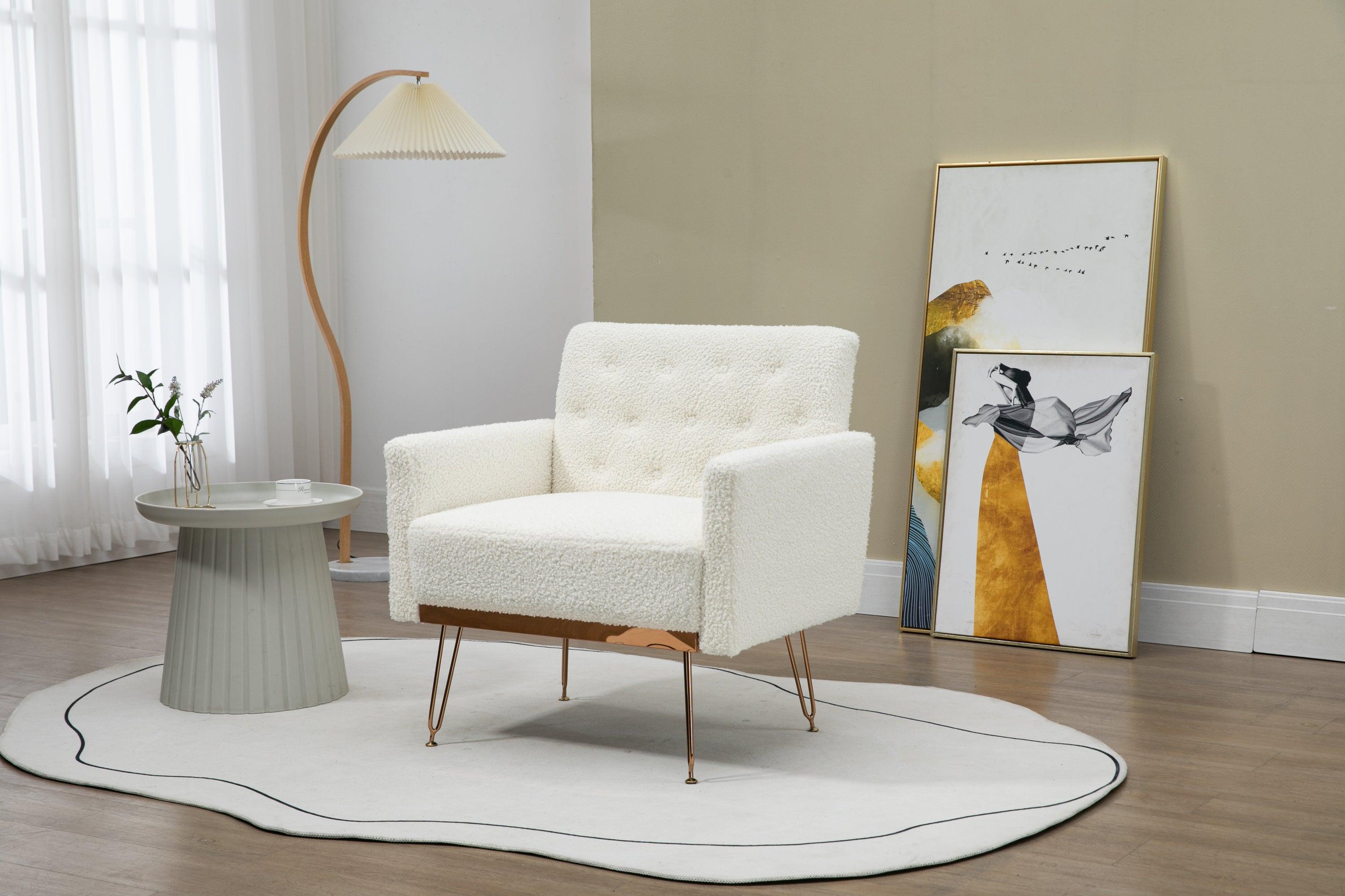 Accent  Chair  ,leisure single sofa  with Rose Golden  feet