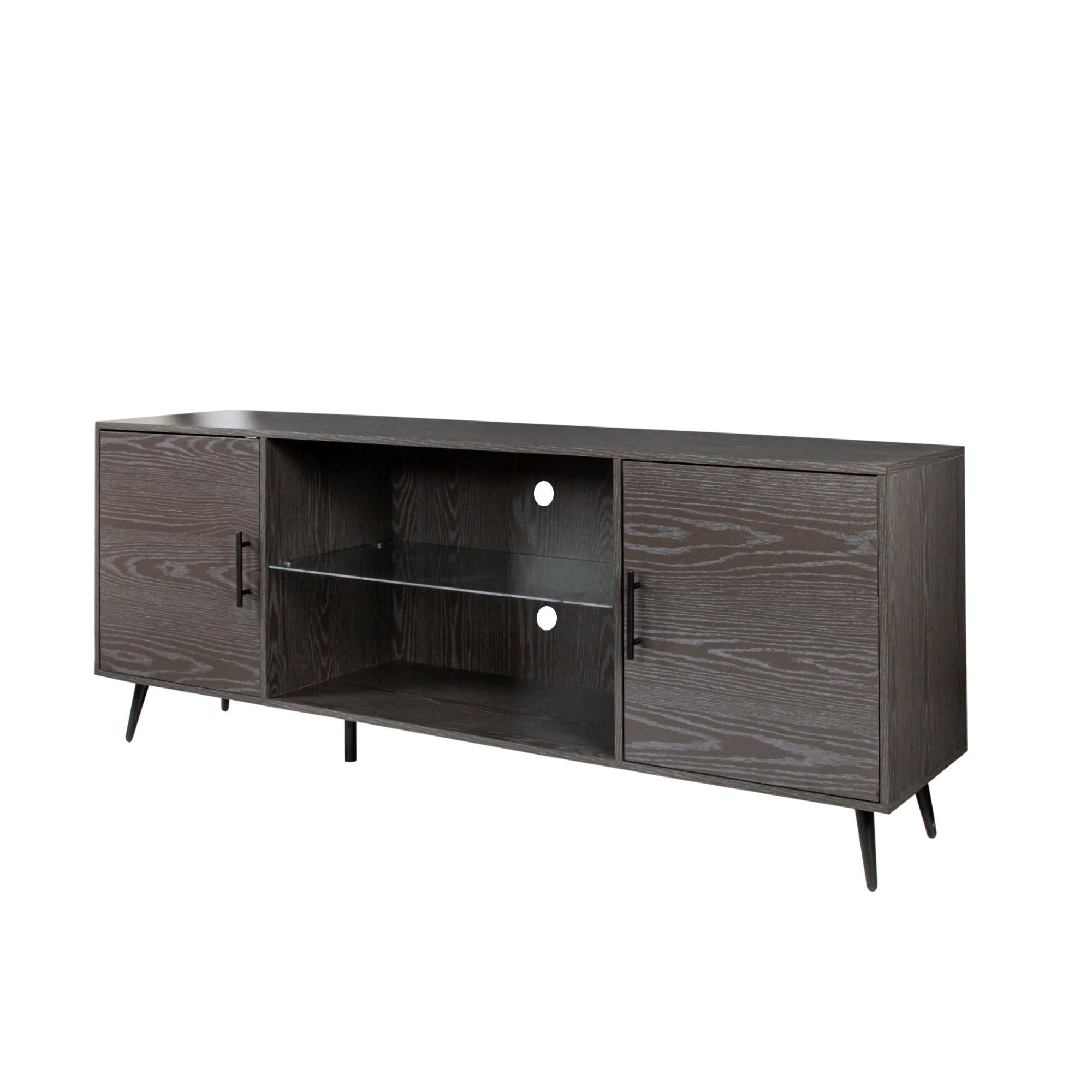 TV Stand Mid-Century WoodModern Entertainment Center AdjustableStorage Cabinet TV Console for Living Room