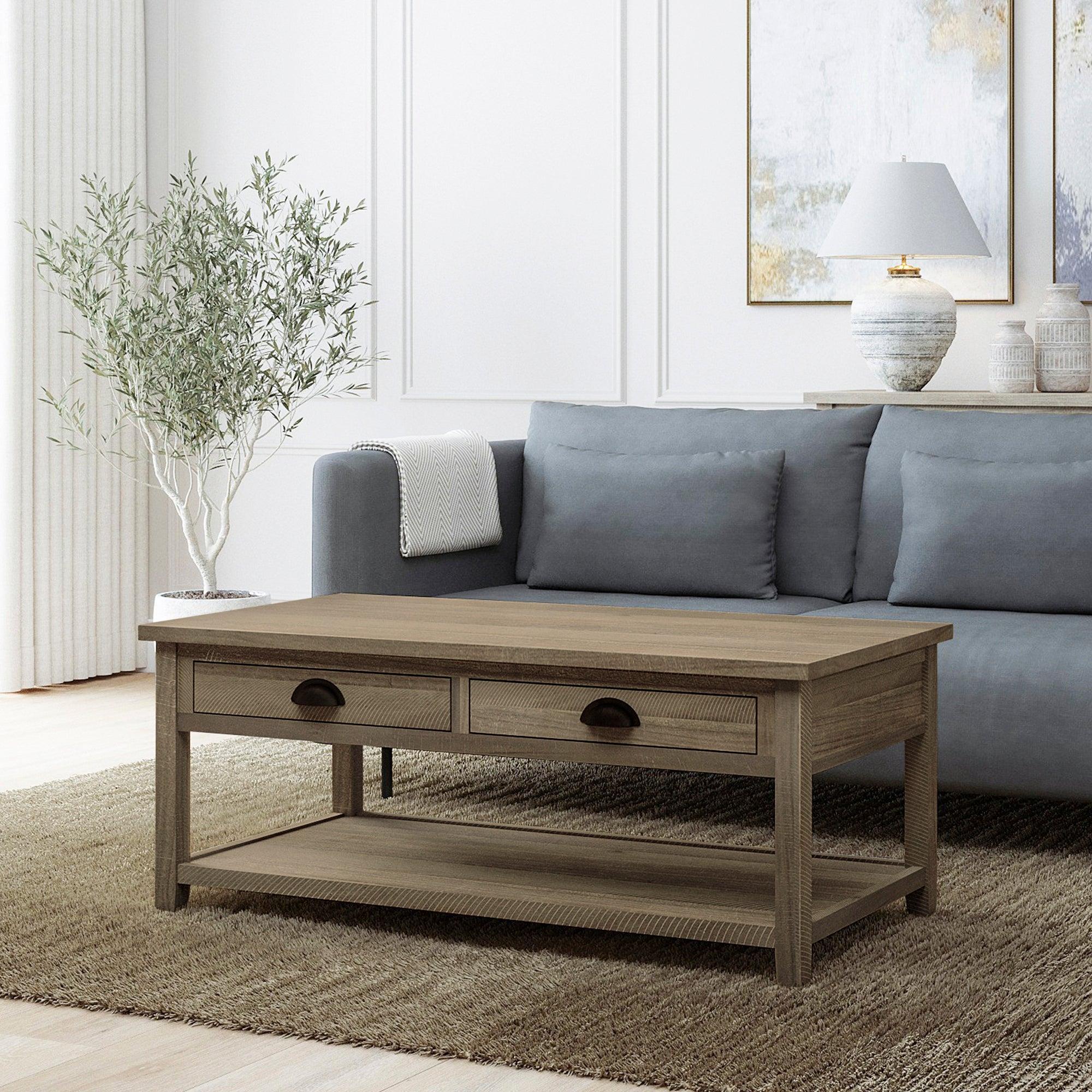 Xavier Rough Sawn Wash Wood Sofa Table