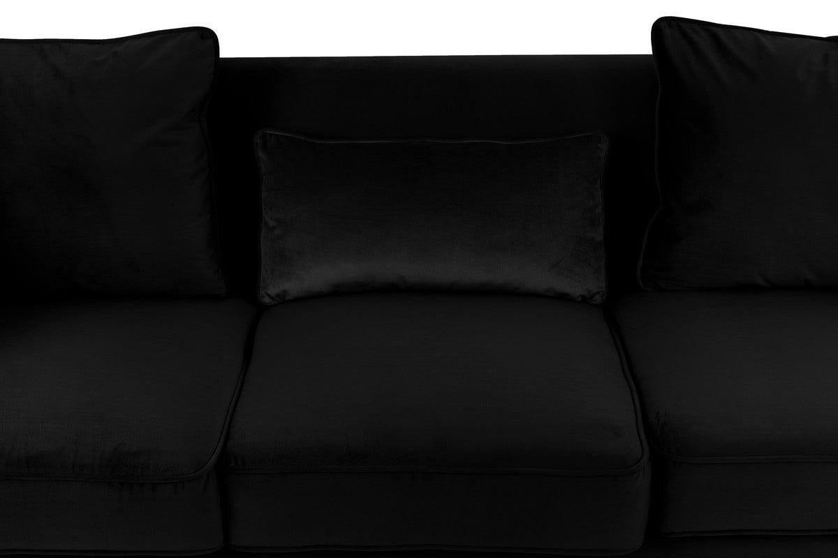 Bayberry Black Velvet Sofa Loveseat Living Room Set