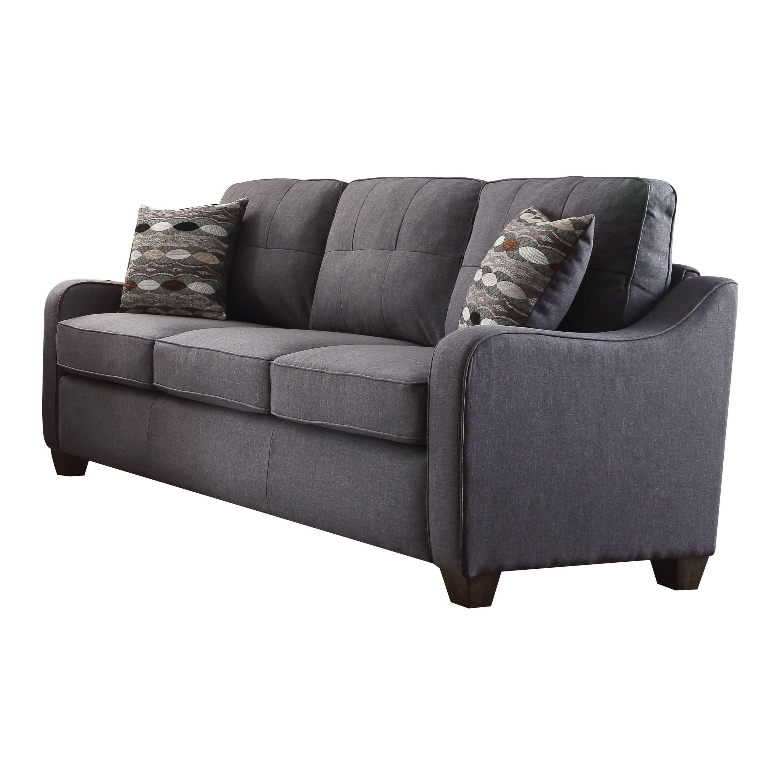 ACME Cleavon II Sofa w/2 Pillows in Gray Linen 53790