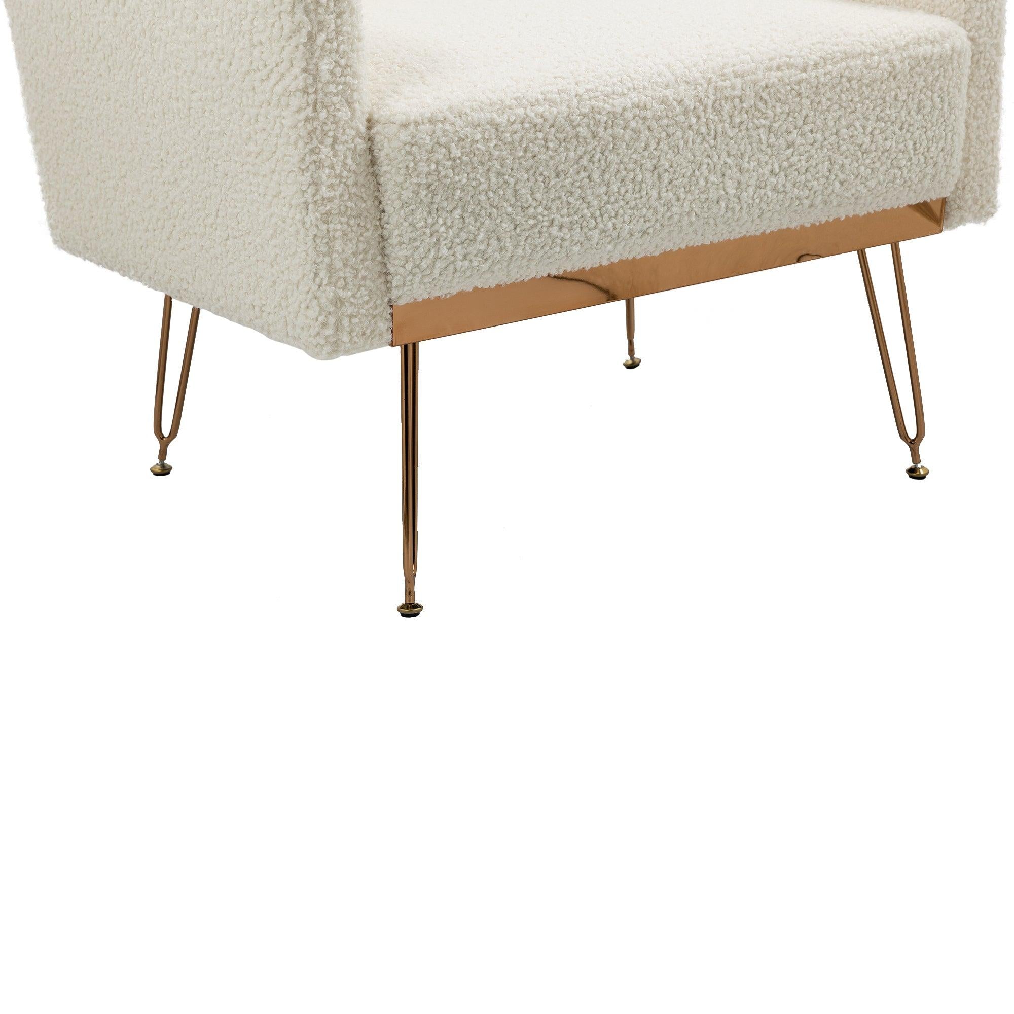 Accent  Chair  ,leisure single sofa  with Rose Golden  feet