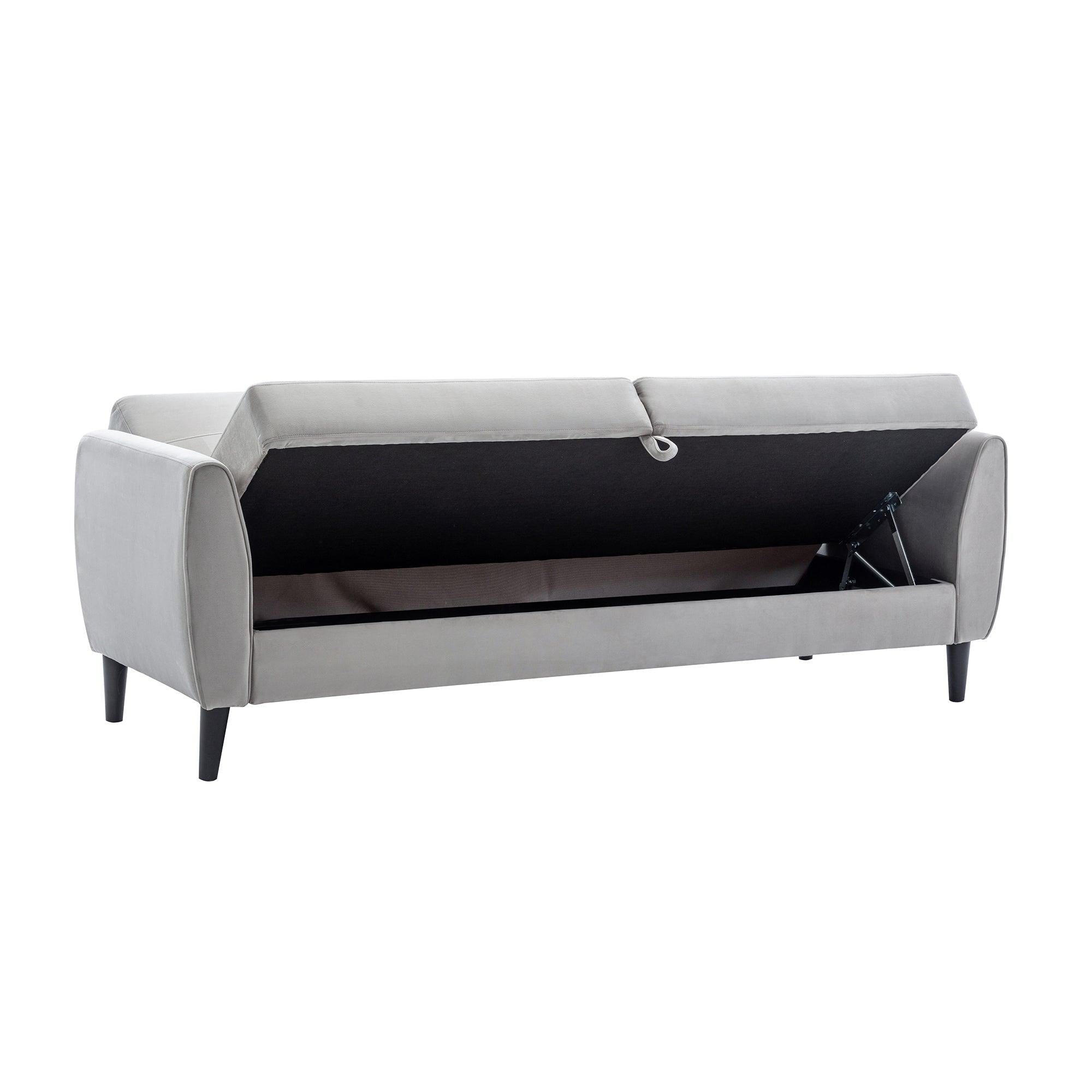 Modern Convertible Folding Futon Sofa Bed withStorage Box for Compact Living Space, Apartment, Dorm