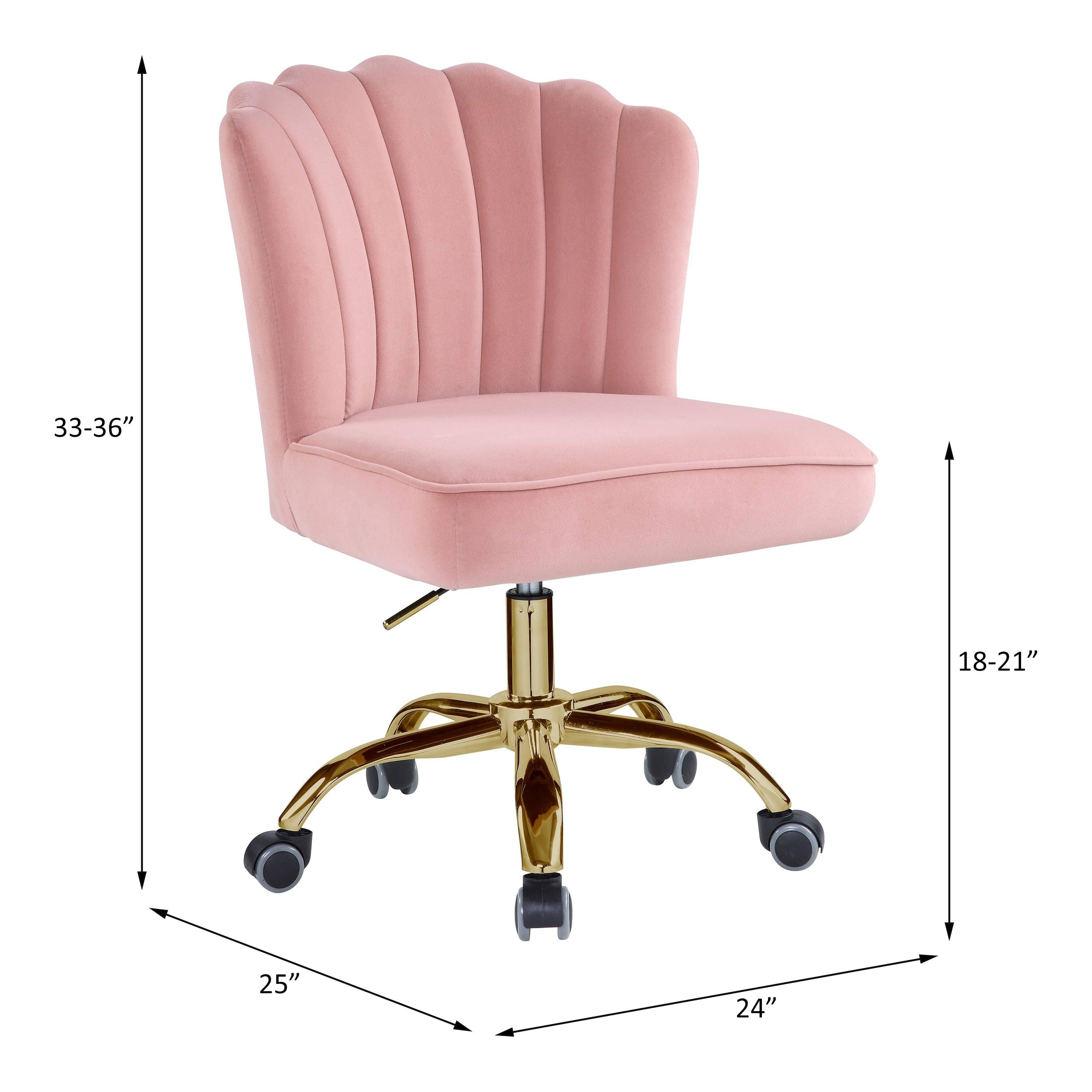 ACME Moyle Office Chair in Rose Quartz Velvet & Gold Finish OF00116