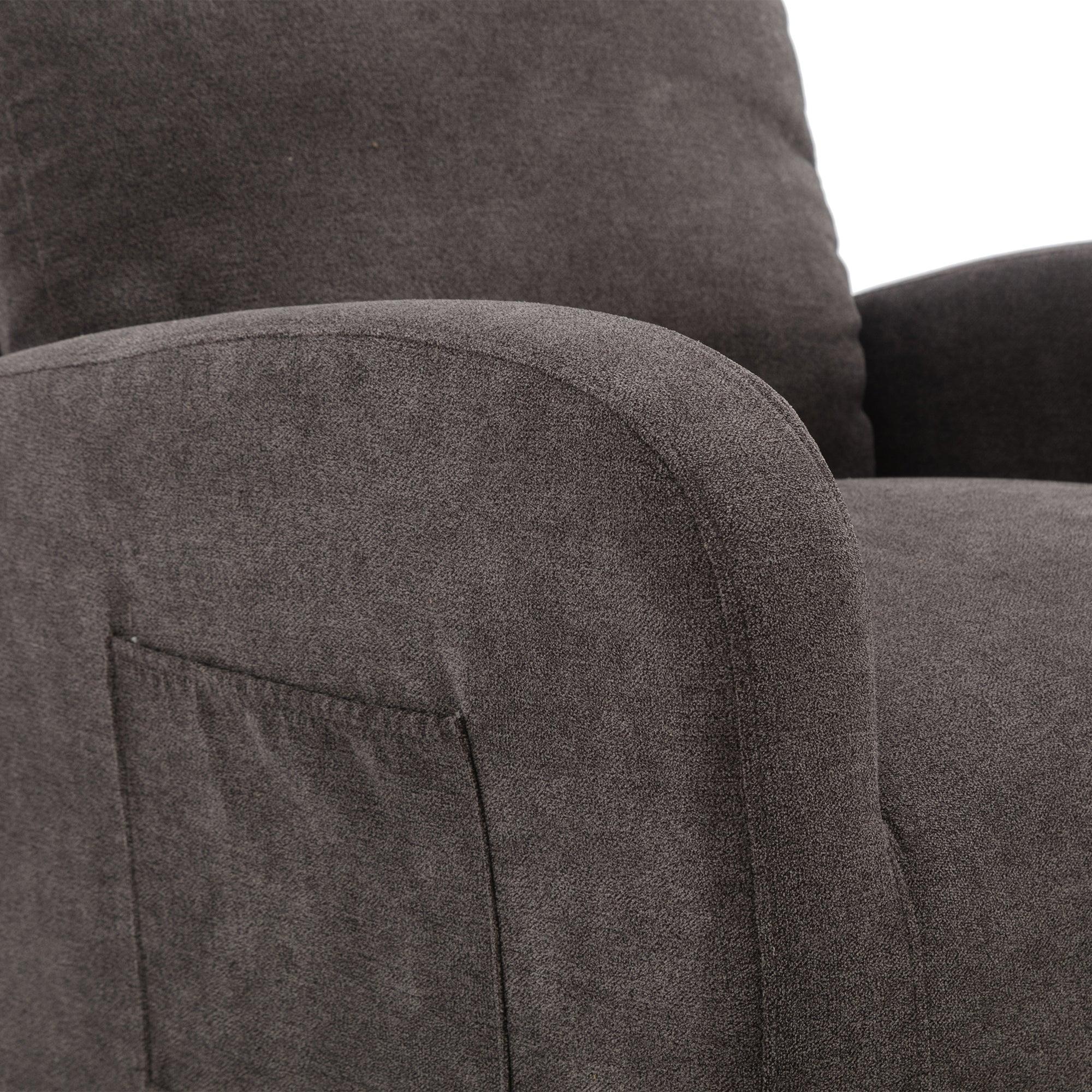 Upholstered Swivel Glider.Rocking Chair for Nursery in Dark Grey.Modern Style One Left Bag