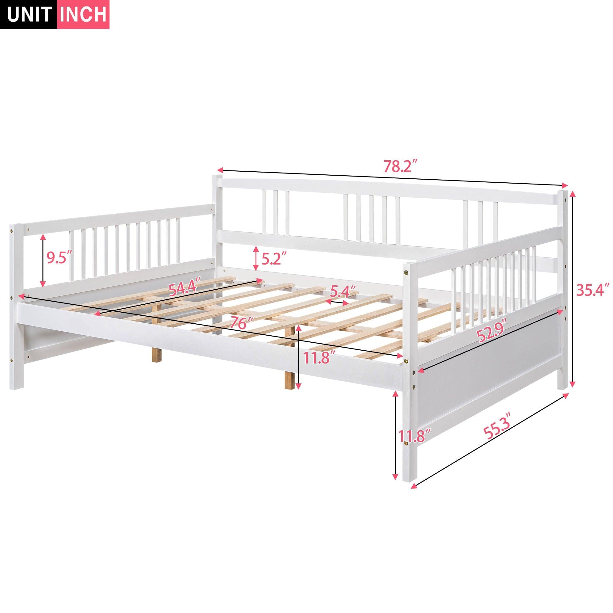 Full Size Daybed with Support Legs, Espresso