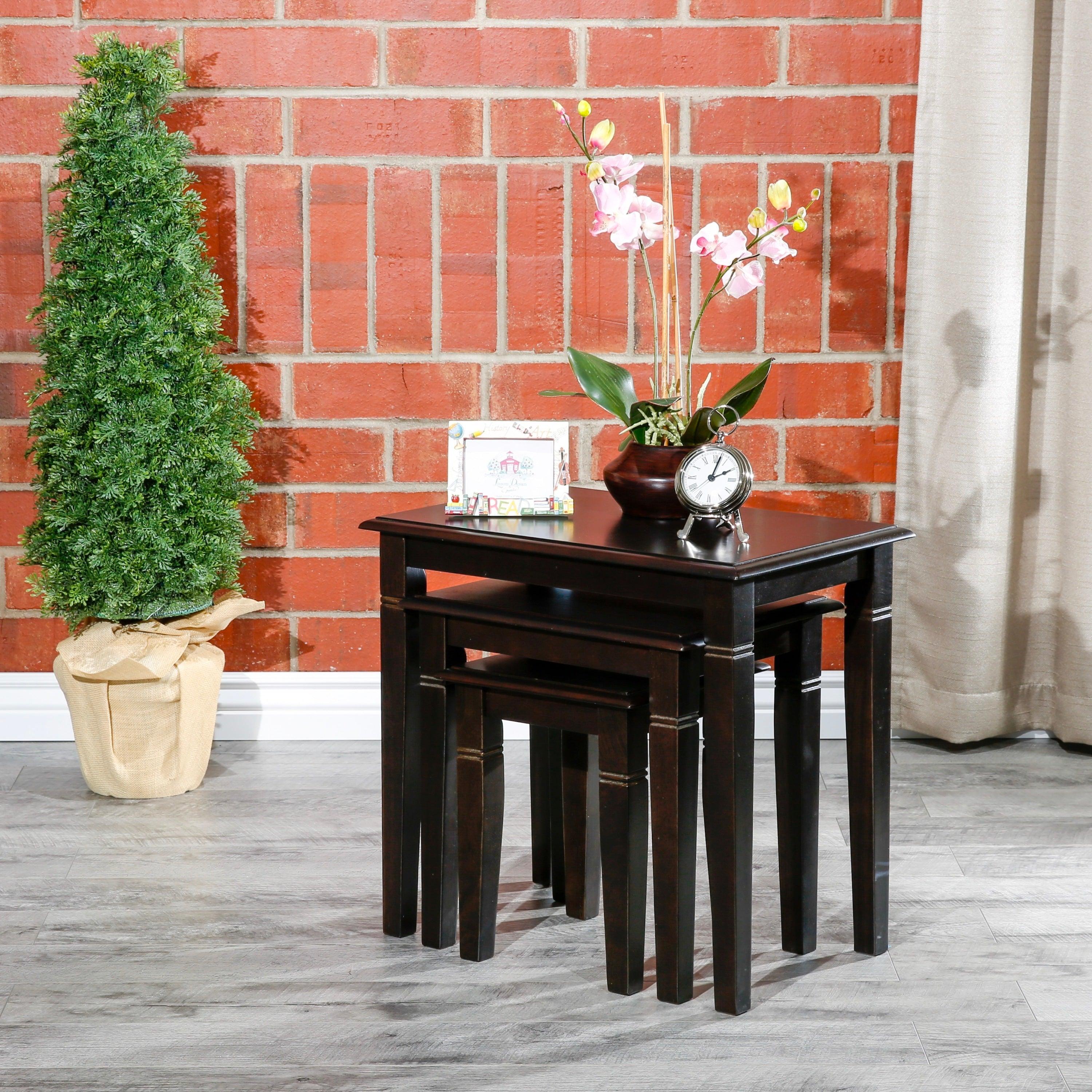 3-Piece Nesting Table Set, Espresso