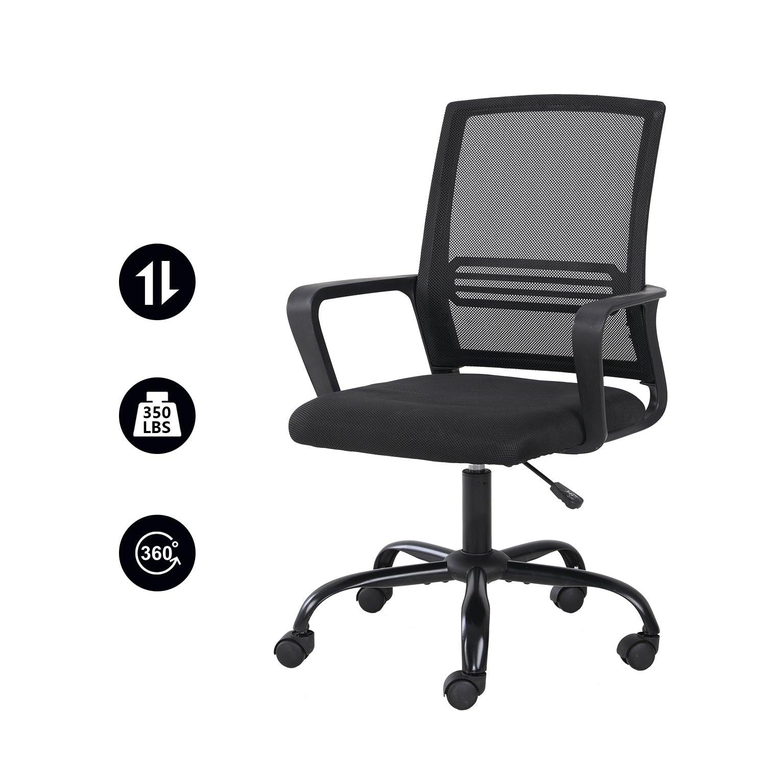 Mesh chair Home Office Chair Ergonomic Desk Chair Mesh Computer Chair Height Adjustable Swivel Chair for Office, Home, School (Black）