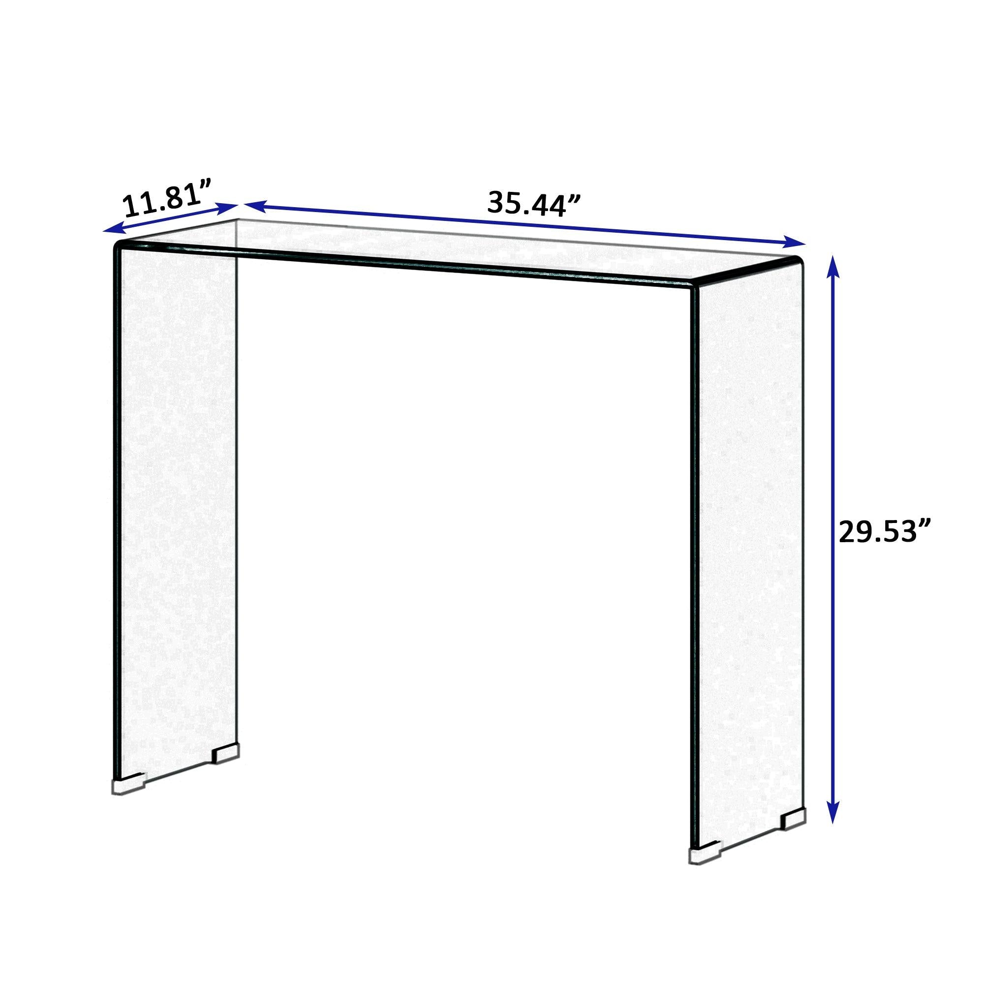 Console Table Whole Tempered Glass rectangular porch table  bent transparent glass tea table