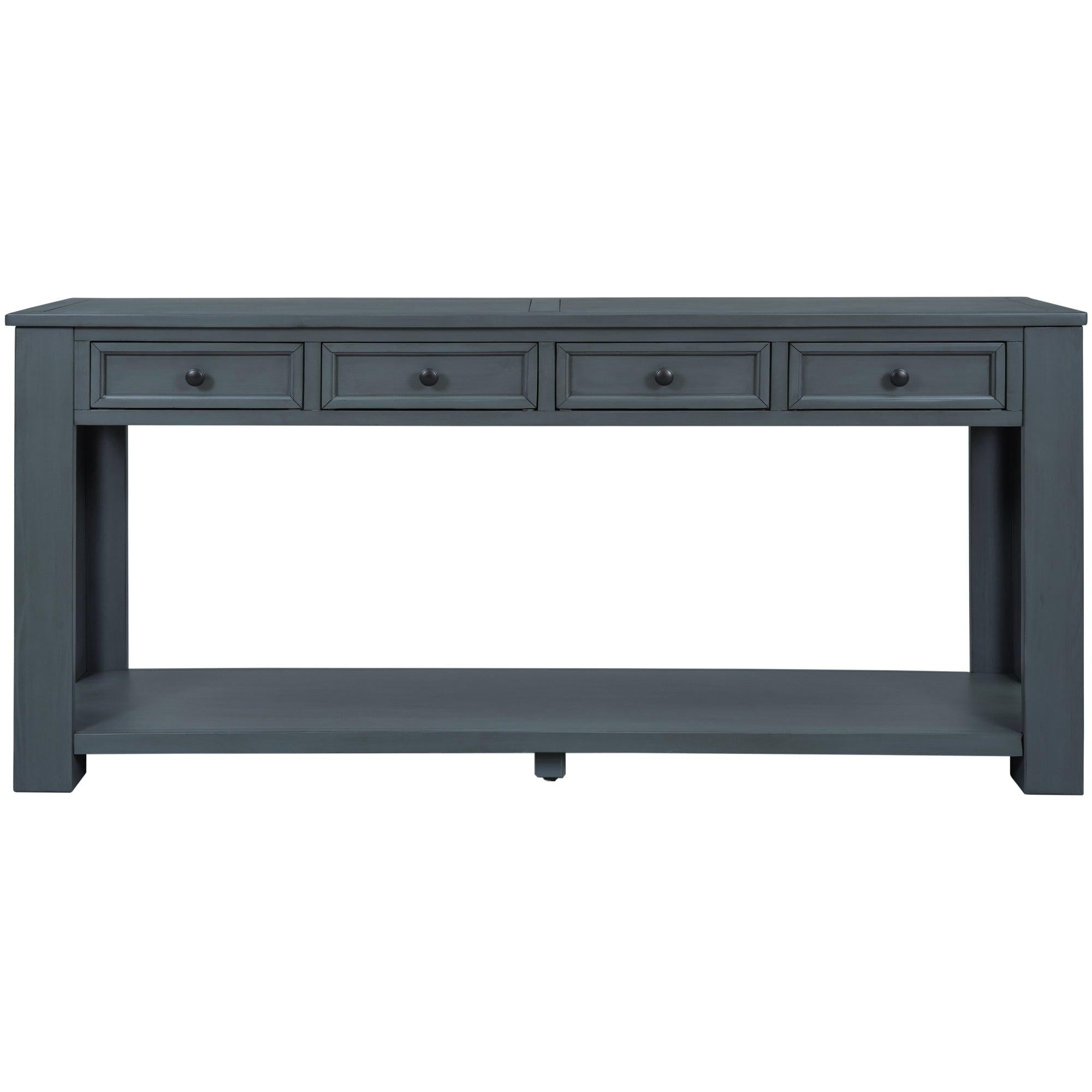 Console Table/Sofa Table withStorage Drawers and Bottom Shelf for Entryway Hallway (Navy)