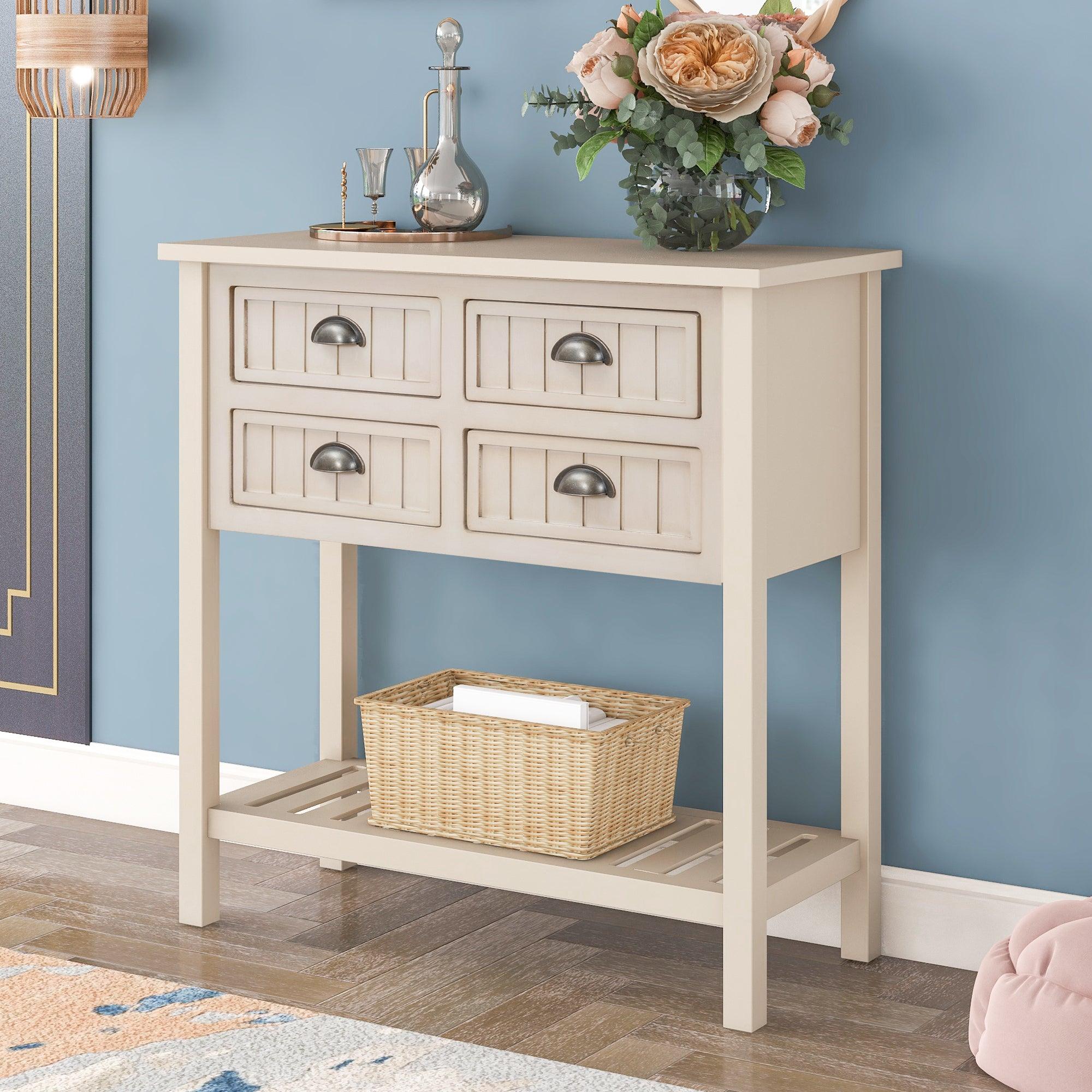 Cambridge Series Buffet Sideboard Console Table with Bottom Shelf (Gray) image