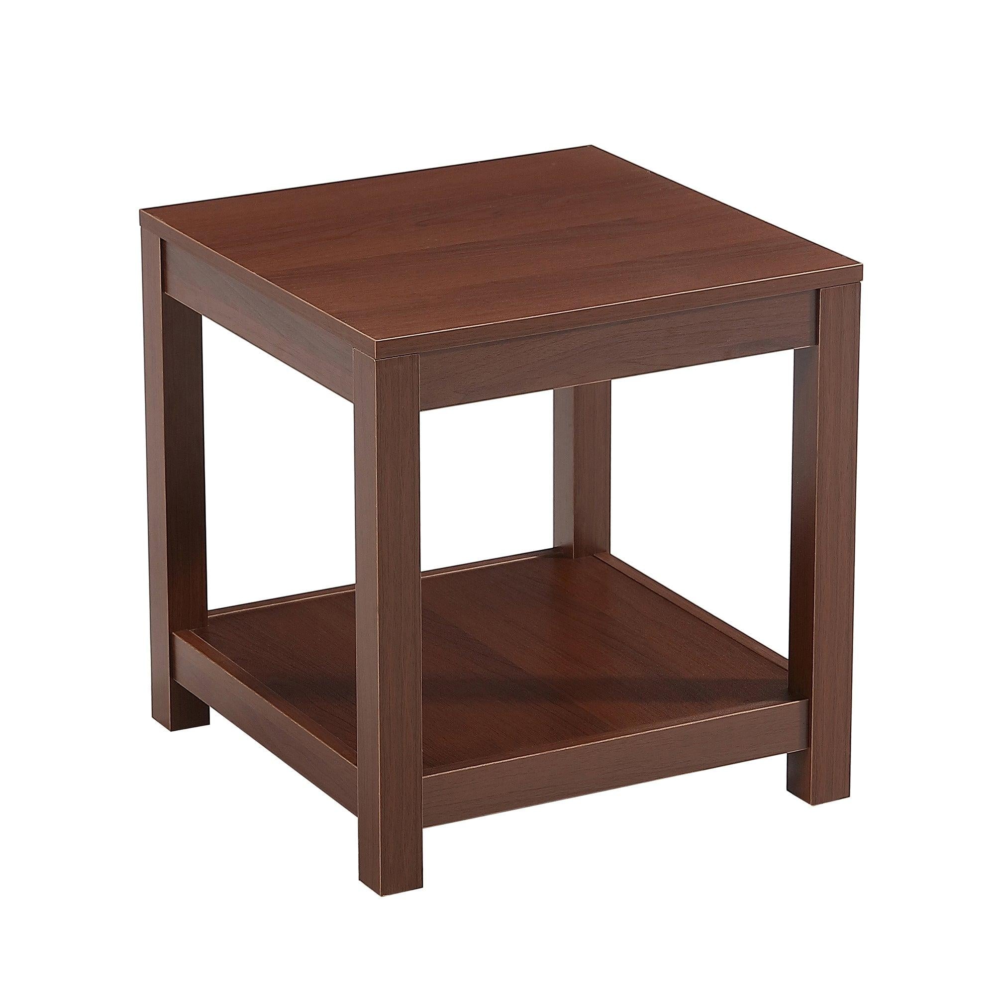 Classic brown Side Table , 2-Tier Small Space End Table ,Modern Night Stand, Sofa table, Side Table withStorage Shelve