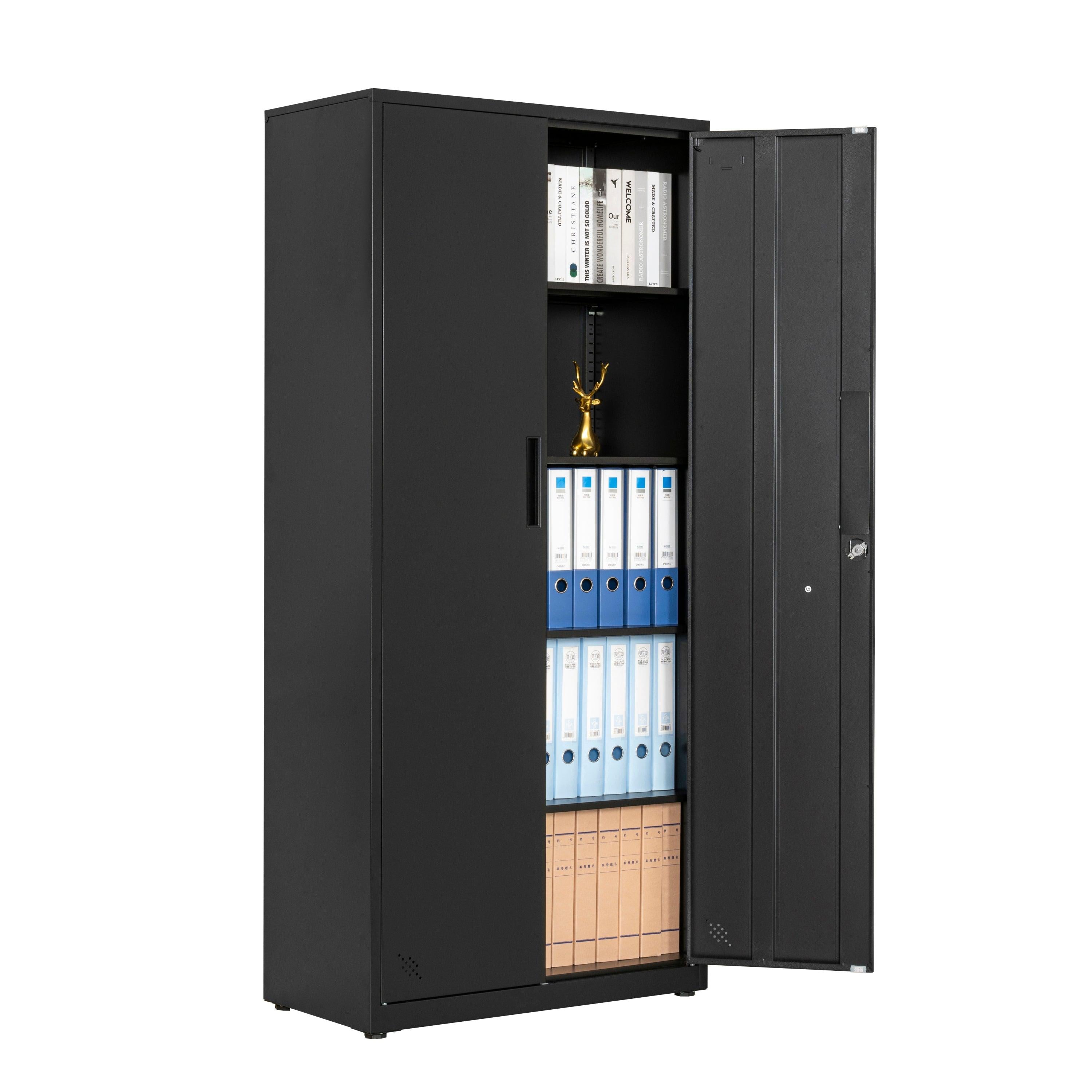 HighStorage Cabinet with 2 Doors and 4 Partitions to Separate 5Storage Spaces, Home/ Office Design