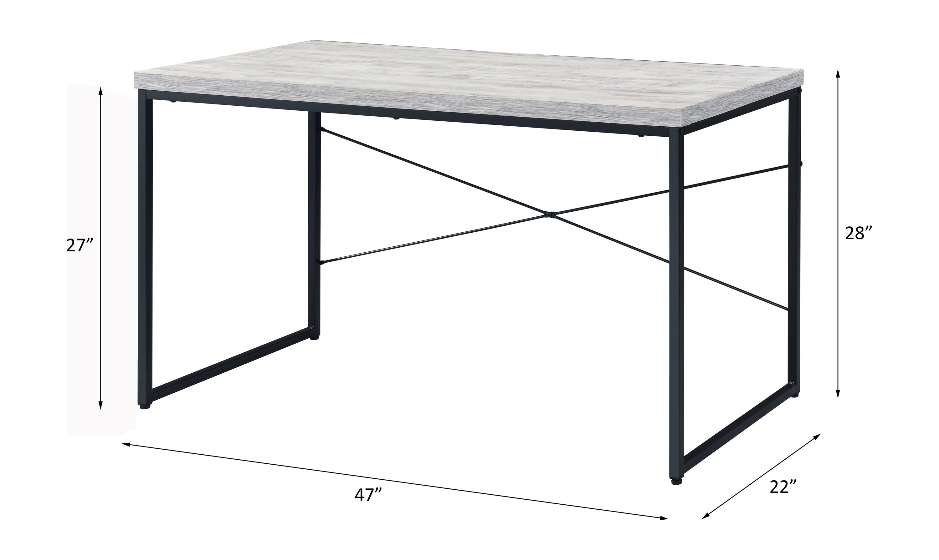 ACME Jurgen Desk, Antique White & Black 92915