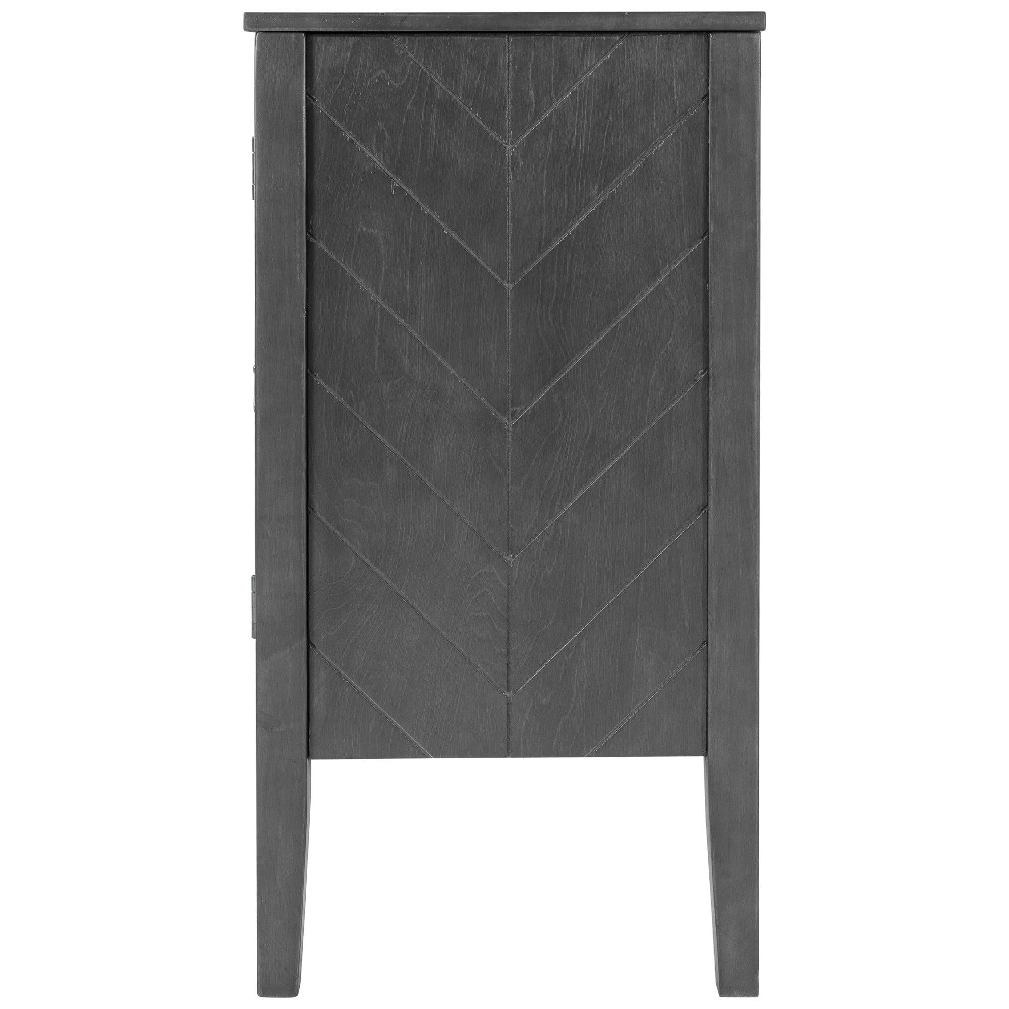 AccentStorage Cabinet Wooden Cabinet with Adjustable Shelf, Antique Gray, Entryway, Living Room, Bedroom