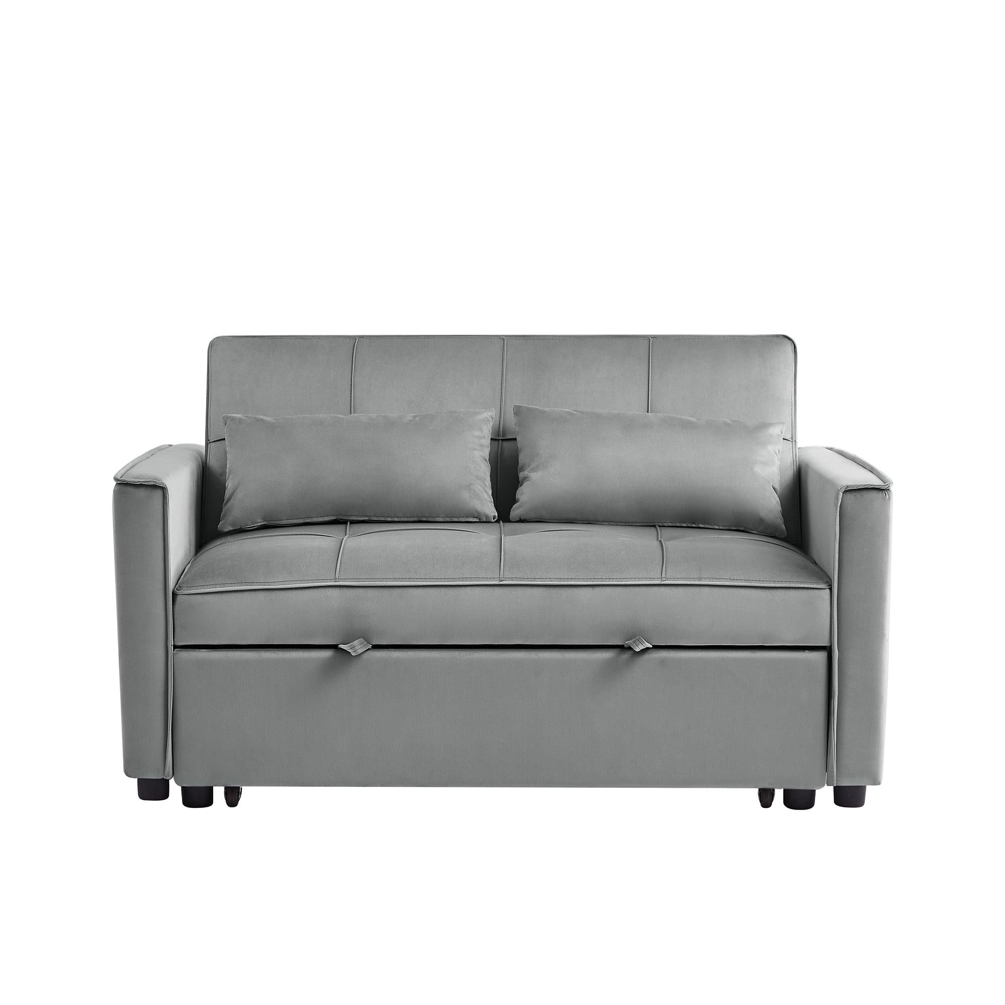 GREY VELVET SOFA BED