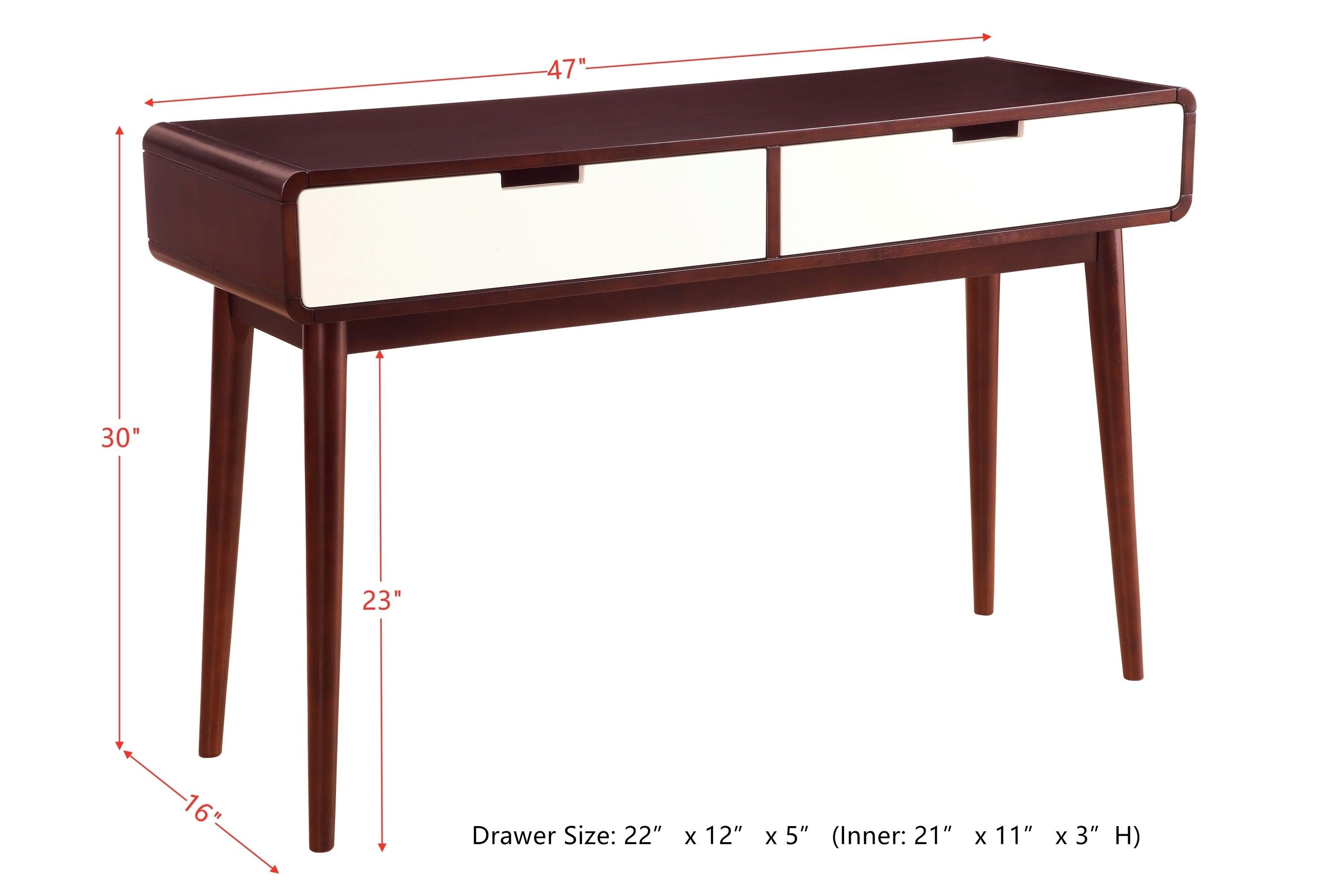 ACME Christa Sofa Table in Espresso & White 82854