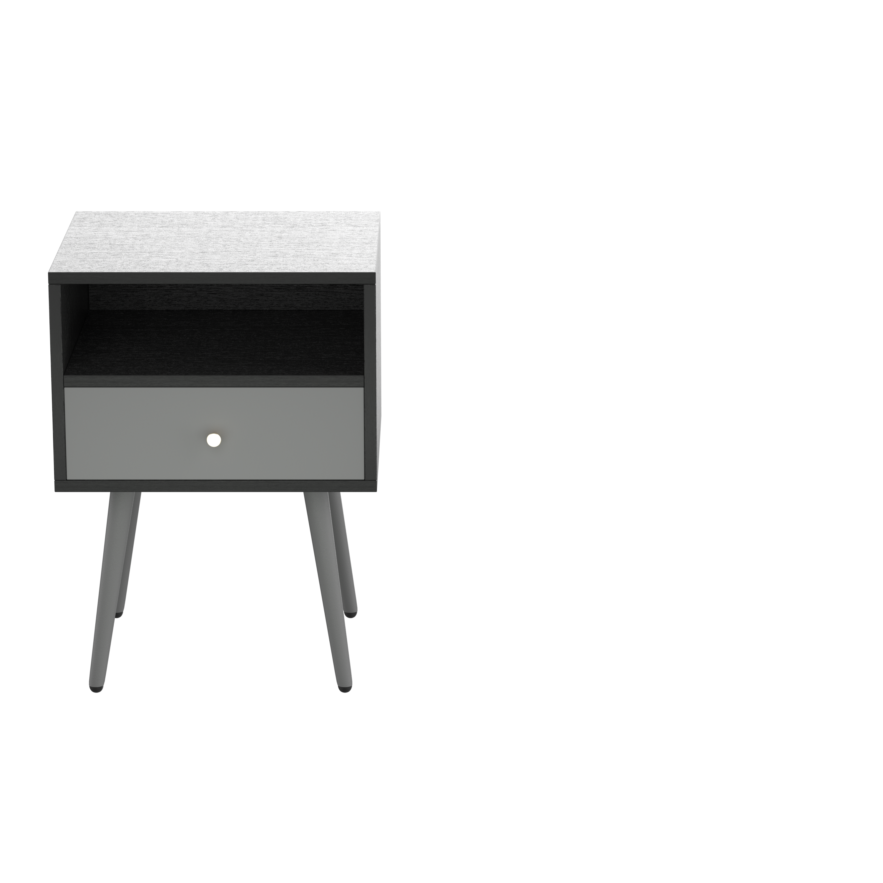 UpdateModern Nightstand with 1Drawers, Suitable for Bedroom/Living Room/Side Table (Dark Grey)