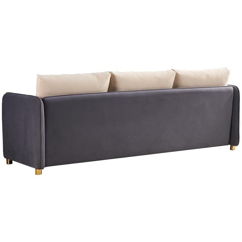 Velvet Sofa BEIGE & GREY Color