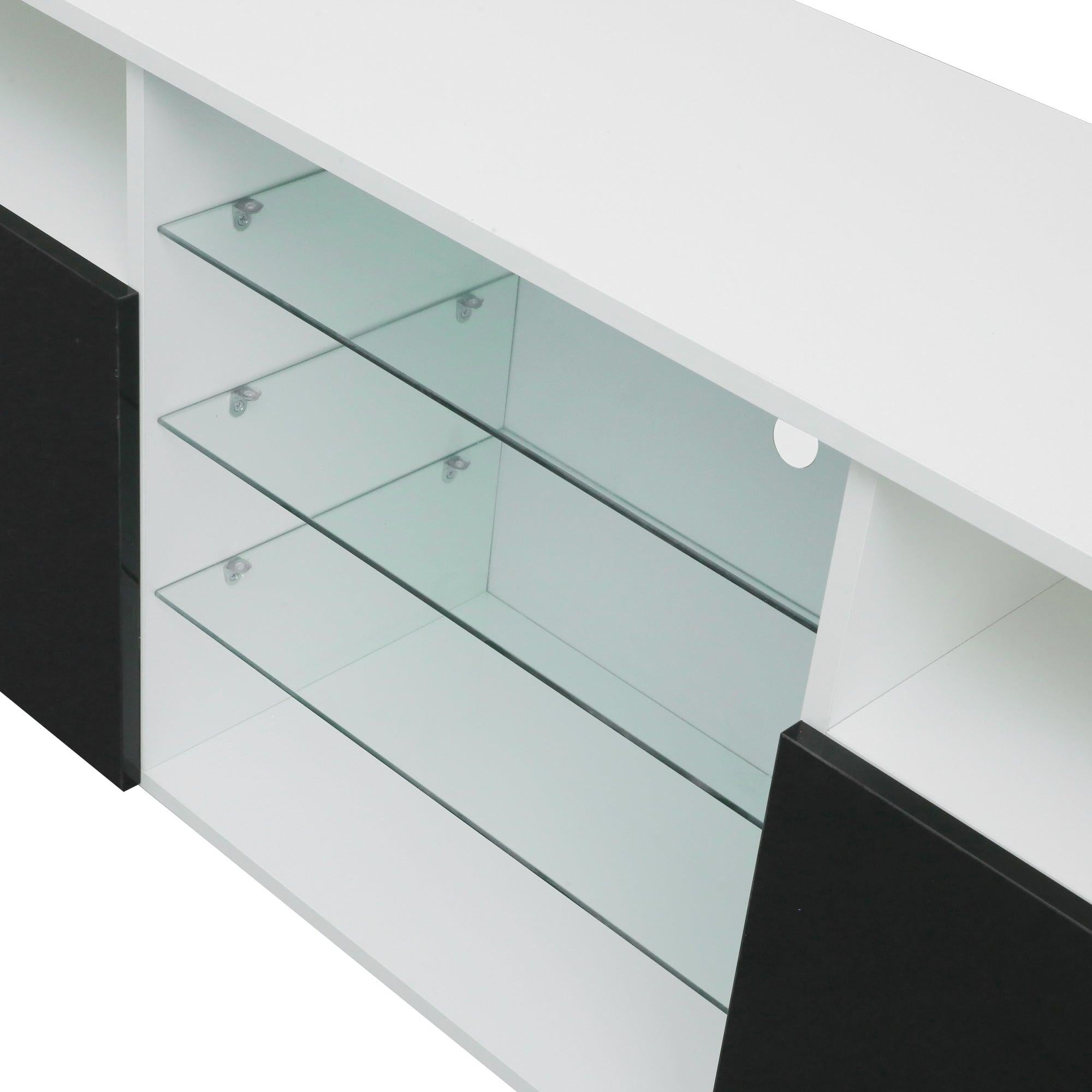 TV Stand High Gloss DoorsModern TV Stand LED(White/Black)