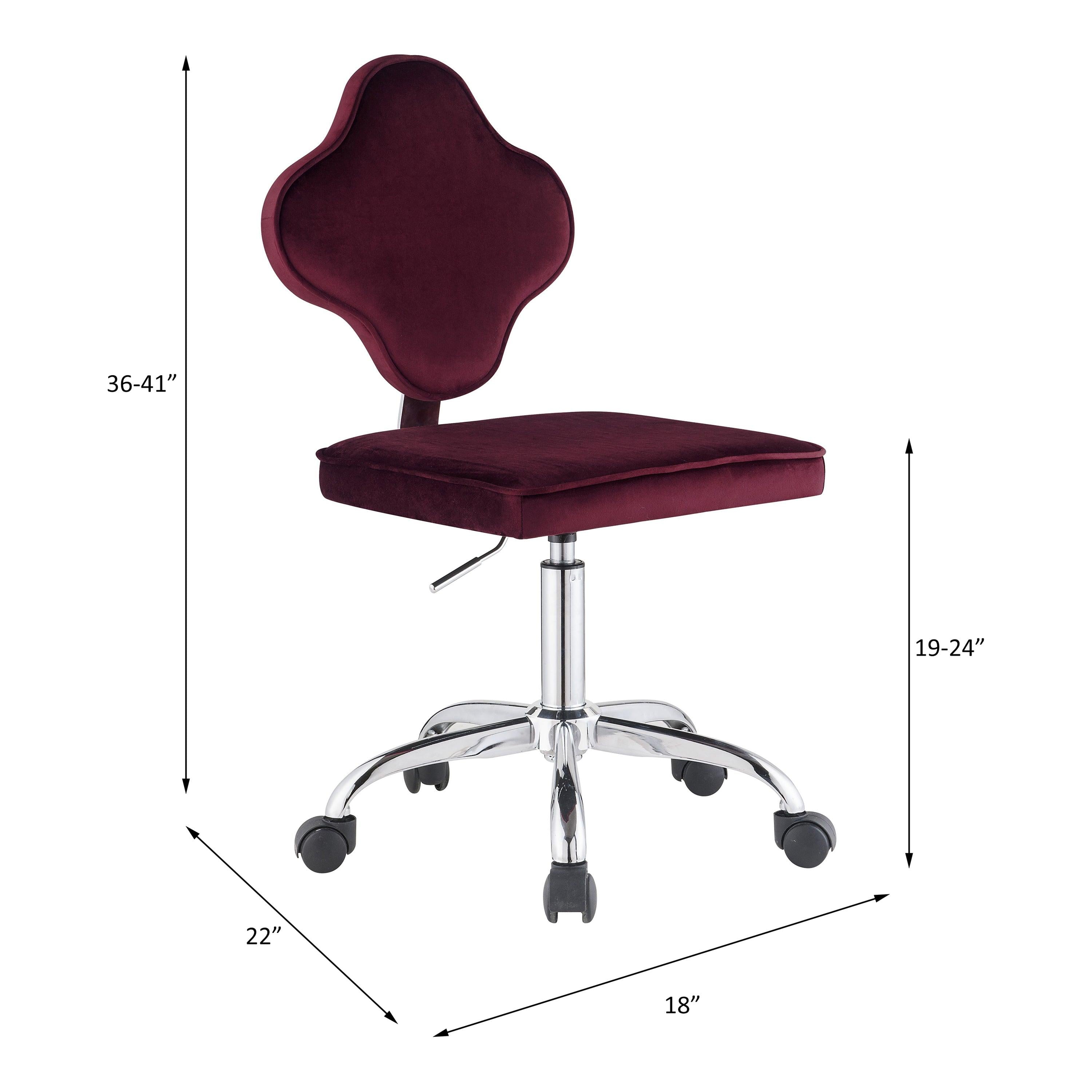 ACME Clover Office Chair, Red Velvet 93070