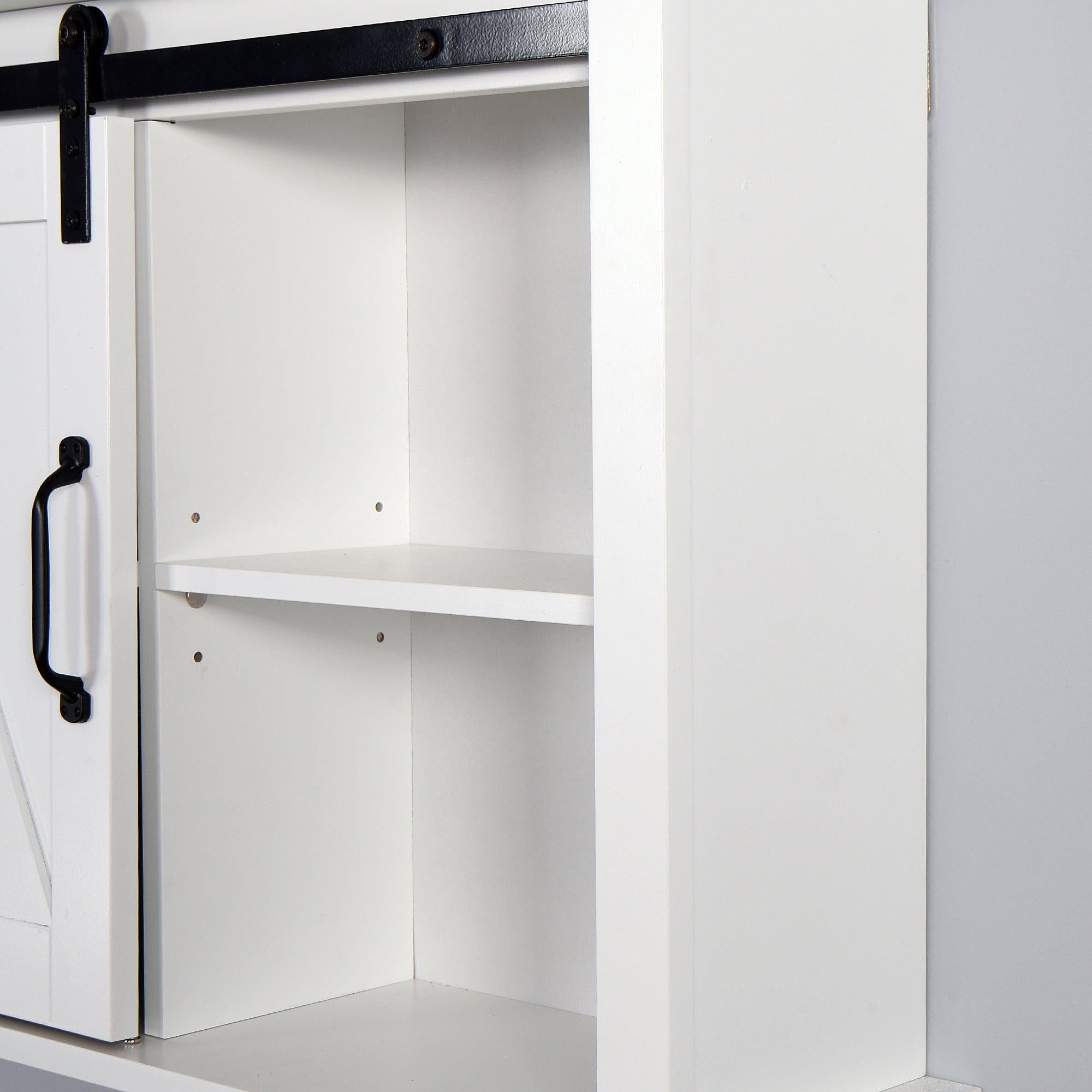 Bathroom Wall Cabinet with 2 Adjustable Shelves WoodenStorage Cabinet with a Barn Door 27.16x7.8x19.68 inch