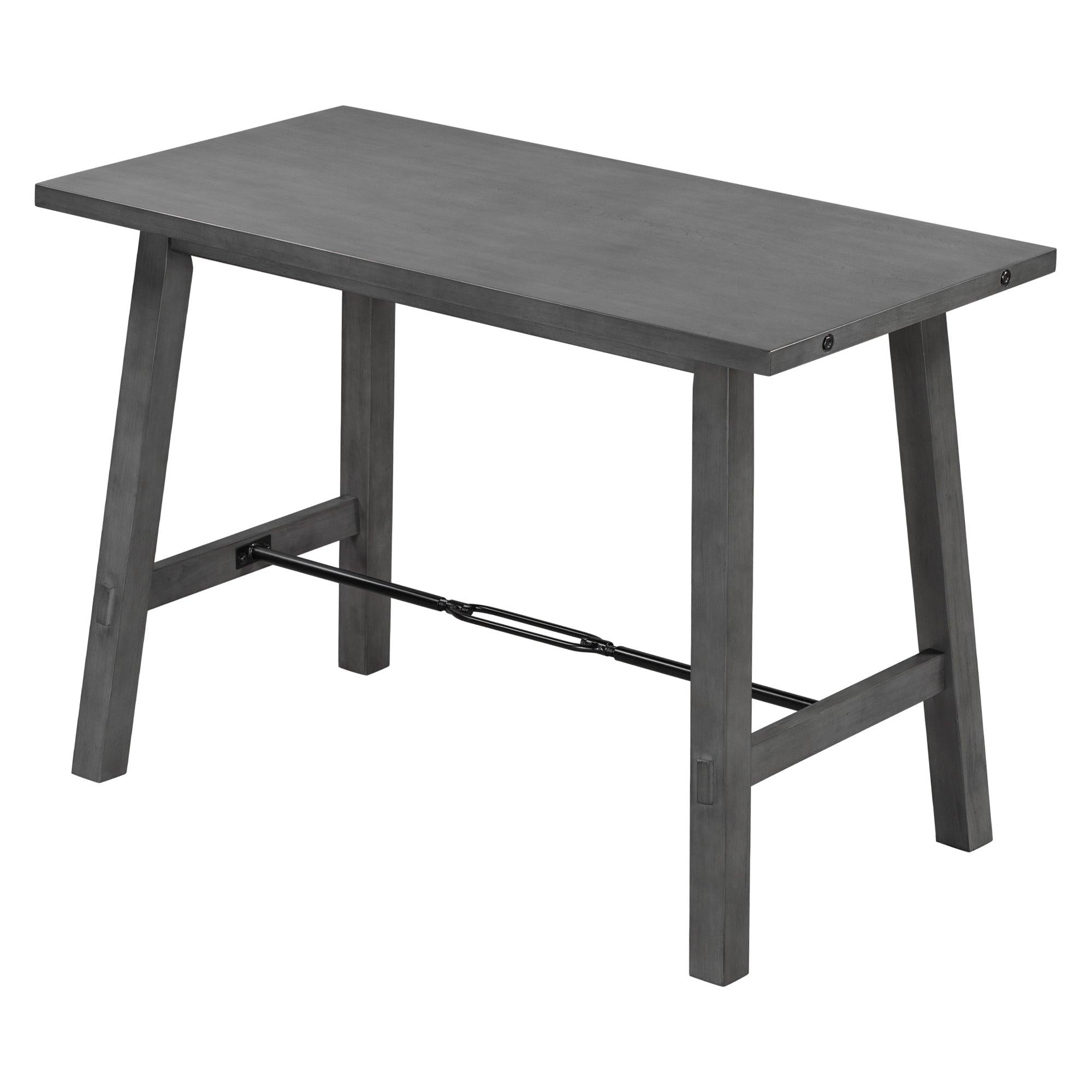 Minimalist industrial Style 5-Piece Counter Height Dining Table Set Solid Wood & Metal Dining Table with Four Chairs for Small Space (Gray)