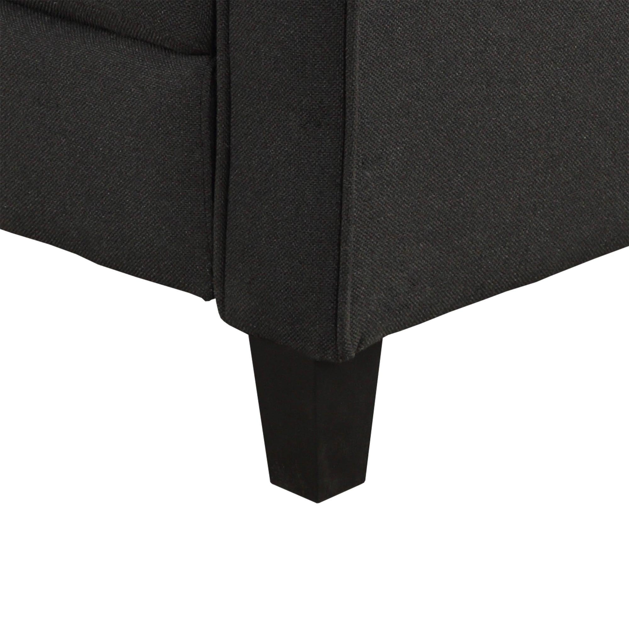 Living Room Furniture Armrest Single chair and Loveseat Sofa (Black)