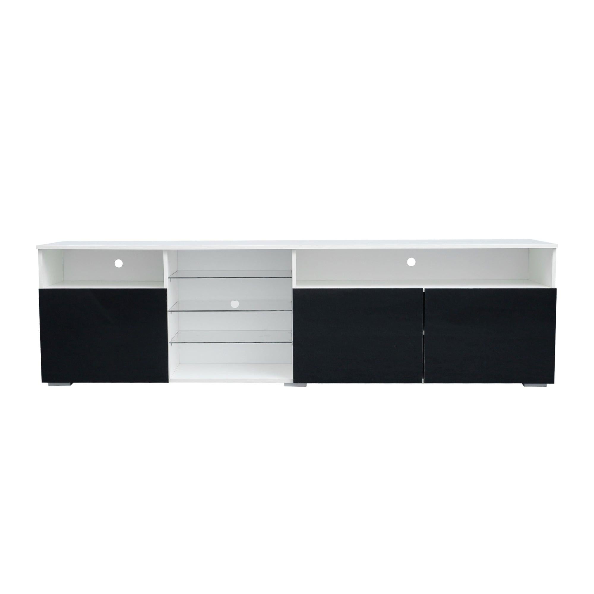 TV Stand High Gloss DoorsModern TV Stand LED(White/Black)