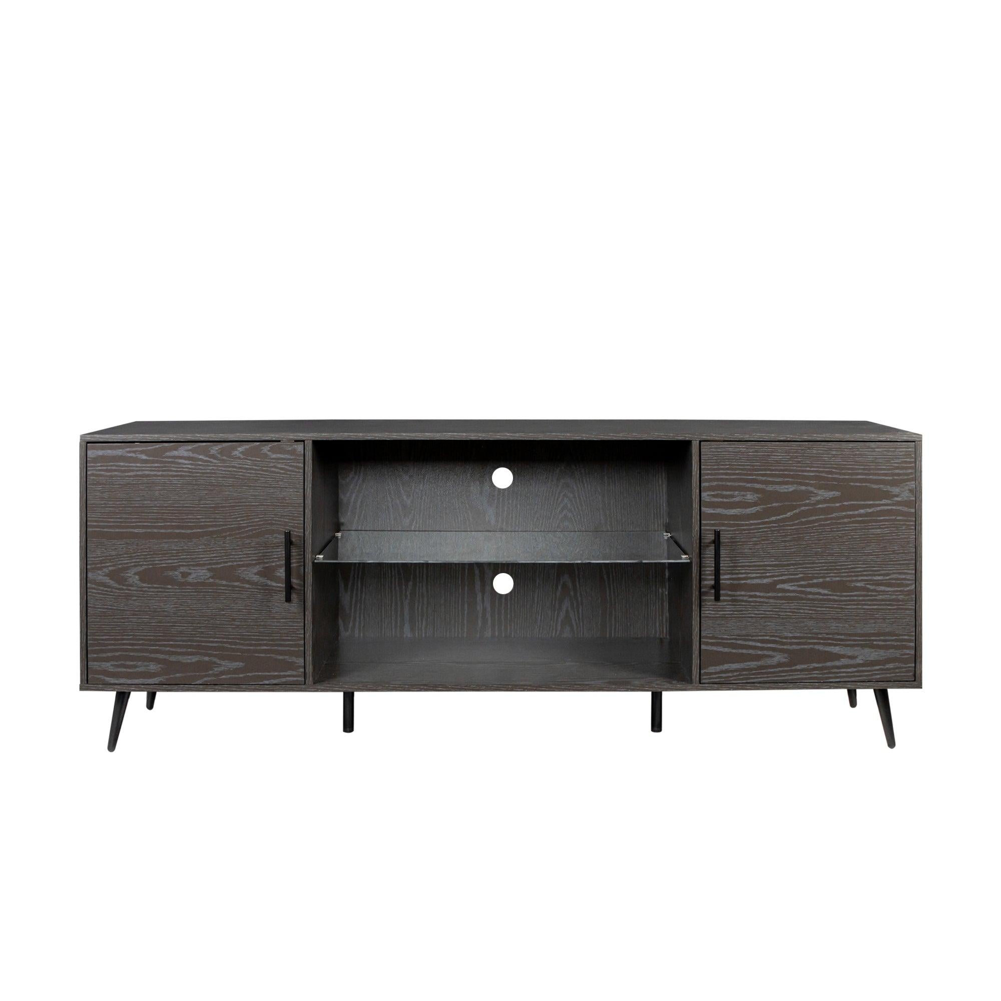 TV Stand Mid-Century WoodModern Entertainment Center AdjustableStorage Cabinet TV Console for Living Room