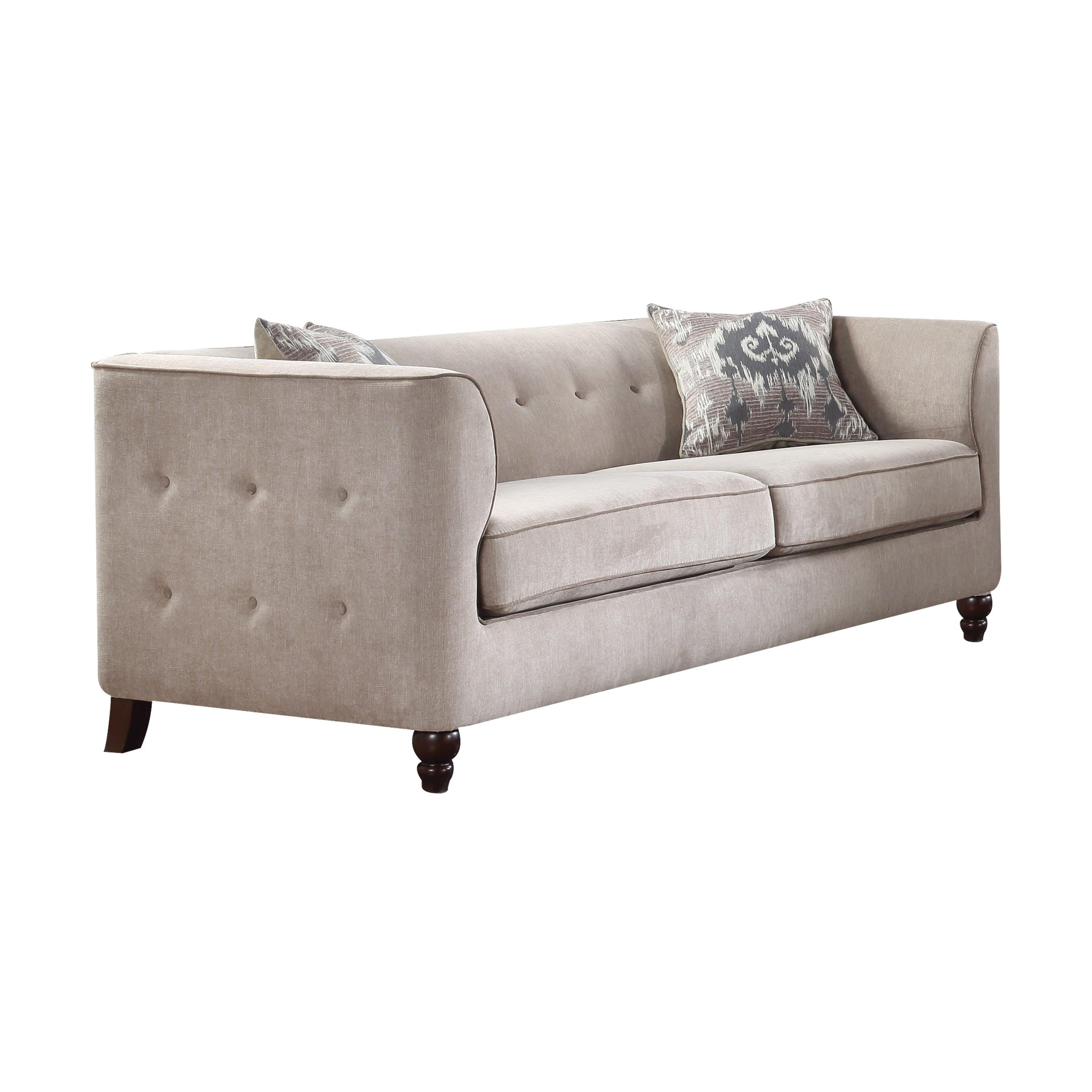 ACME Cyndi Sofa w/2 Pillows in Tan Velvet 52055