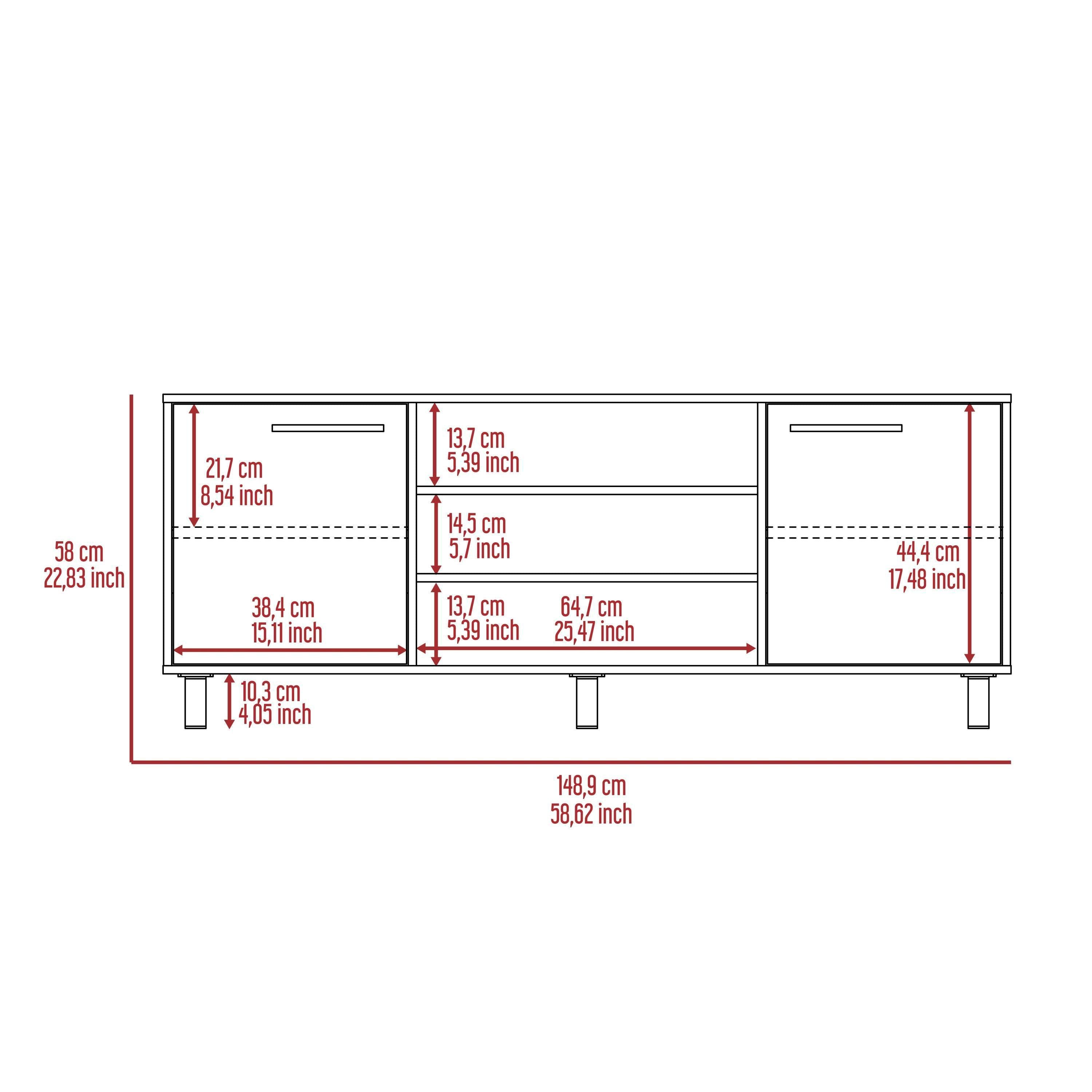 Cannon 3-Shelf 2-Door TV Stand Carbon Espresso